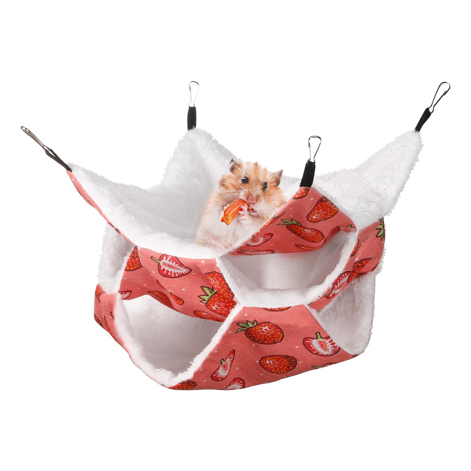 Xinrui 3 Layer Guinea Pig Cage Hammock, Cute Rat Hamster Hanging Hammock Bed Soft Warm Small Animals House Cage Accessories Toy 