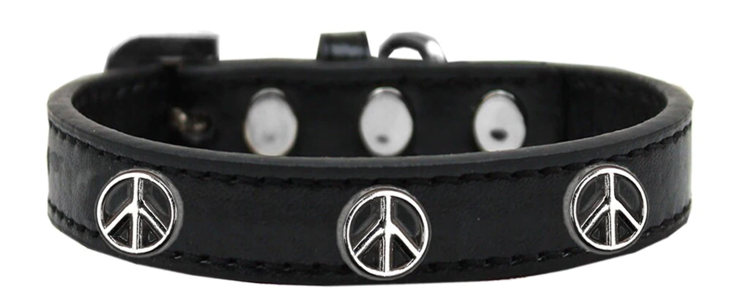 Dog, Puppy and Pet Widget Fashion Collar, Peace Sign Red 14