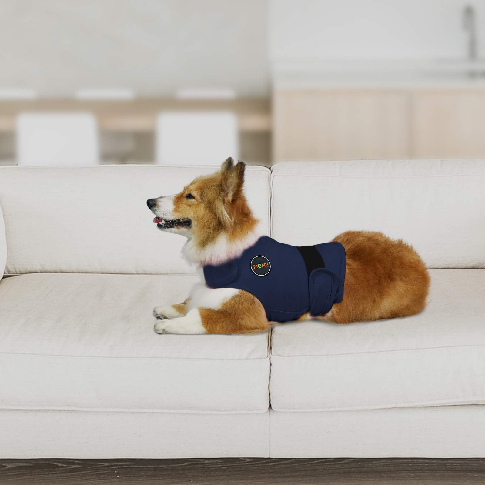 Mchy Dog Anxiety Vest, Anxiety Relief For Dogs, Dog Calming Coat (Navy Xl)