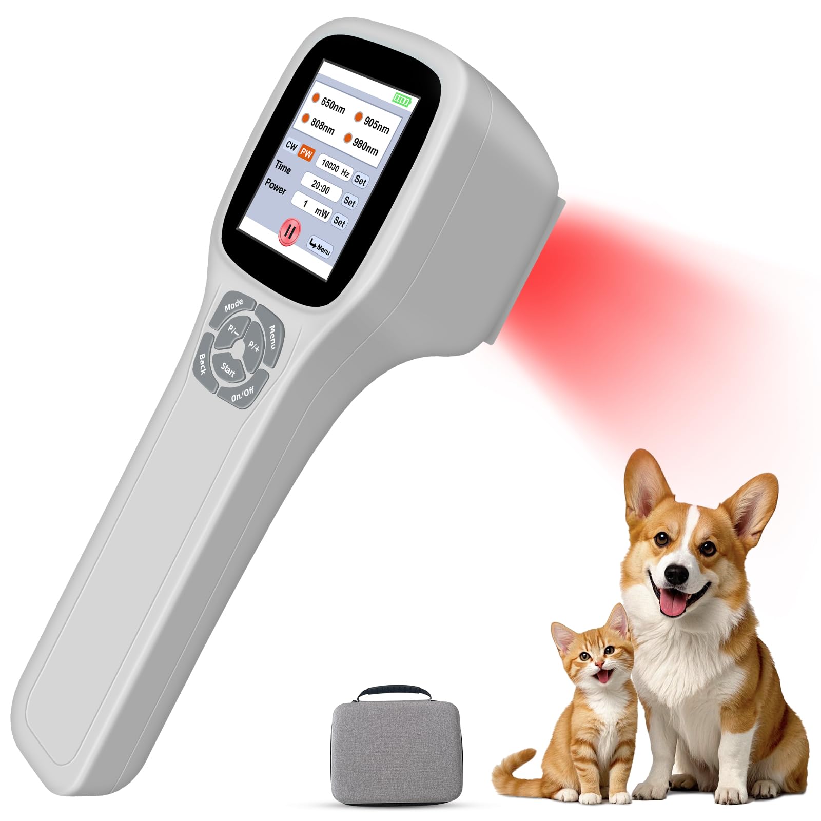 Cold Laser Therapy Device for Dogs, Infrared Red Light Laser Therapy for Dog Joint, 650nm*10+808nm*5+905nm*5+980nm*5, Muscle Rel