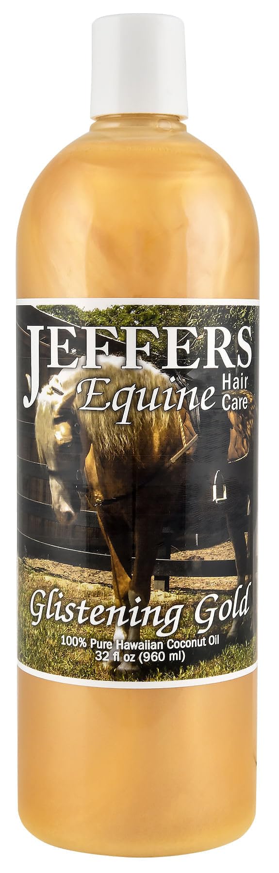Jeffers Equine Glistening Gold Horse Shampoo, 32 Oz -All Natural Tearless Shampoo For Horses, Moisturizing With Vitamin E & Coco