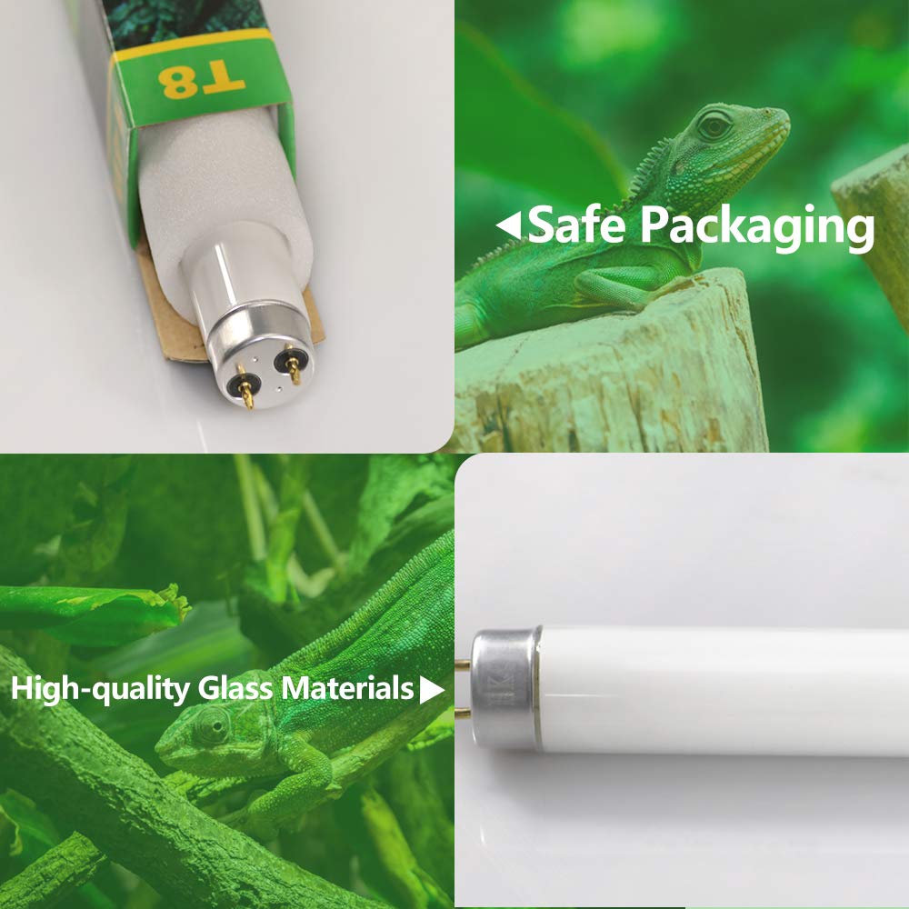 Lucky Herp 24Inch 18W T8 Uvb 5.0 Reptile Light, Uva Uvb Bulb, Fluorescent Lamp For Reptiles Amphibian