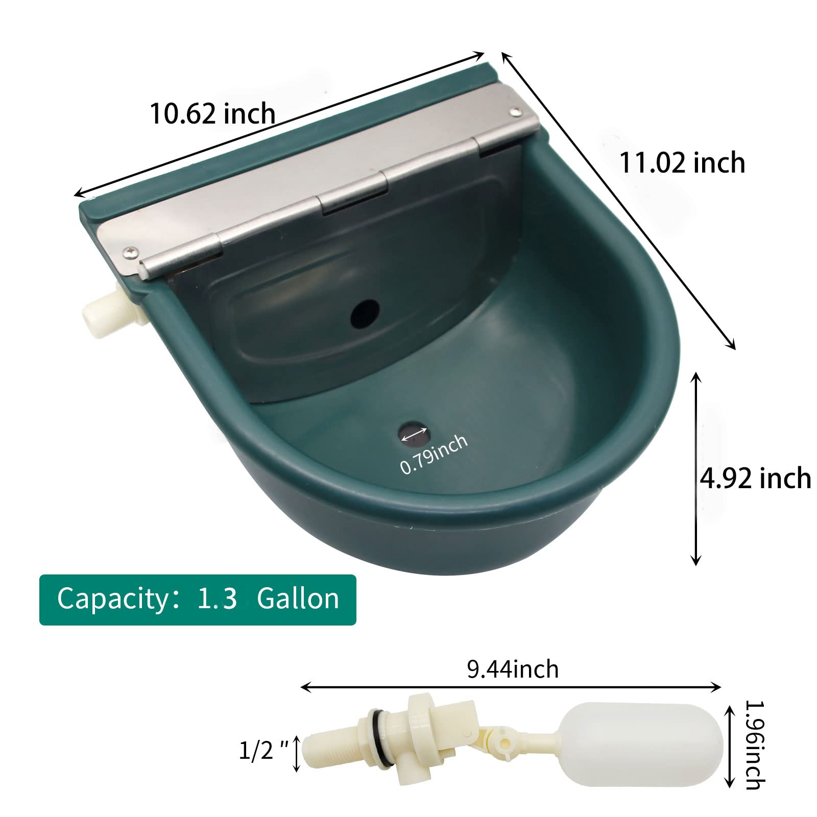 Automatic Water Bowl Plastic Livestock Waterer for Horse Cattle Goat Sheep Dog,Farm Grade Sheep Water Trough Bowl (with Drainage