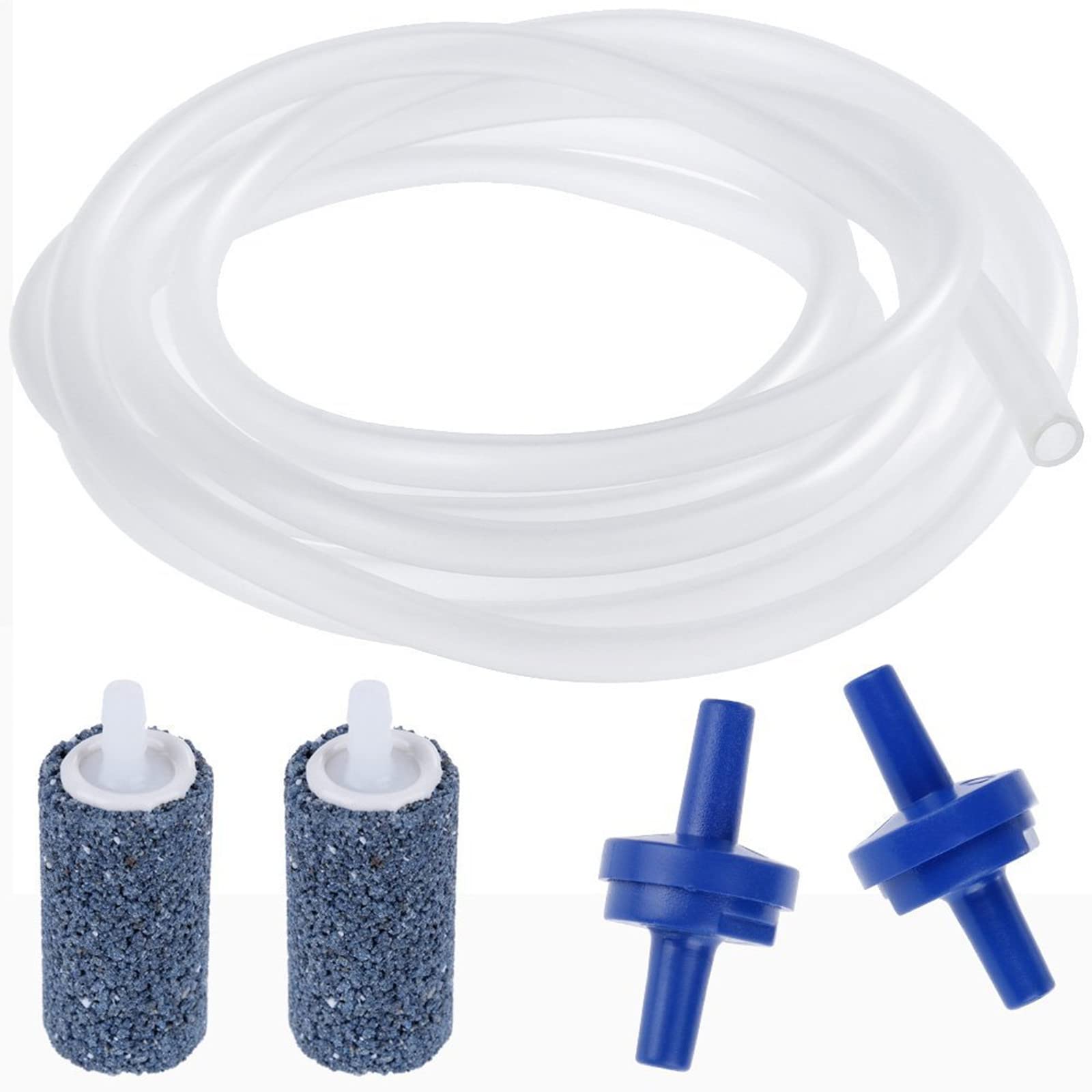 Shappy 6.5 Feet/20 Feet Aquarium Air Pump Accessories Standard 2' Aquarium Air Tubing For Fish Tank Contains Air Stones,Check Valves,Suction Cups,Straight Connectors,T-Connectors (12 Accessories)
