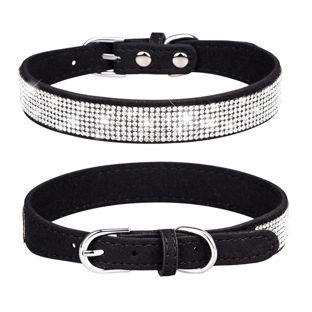 Bling Dog Collar, Rhinestone Dog Collars Cute Diamond Jewel Sparkle Fancy Leather Cat Pet Collar For Xxs Xsmall Small Medium Lar