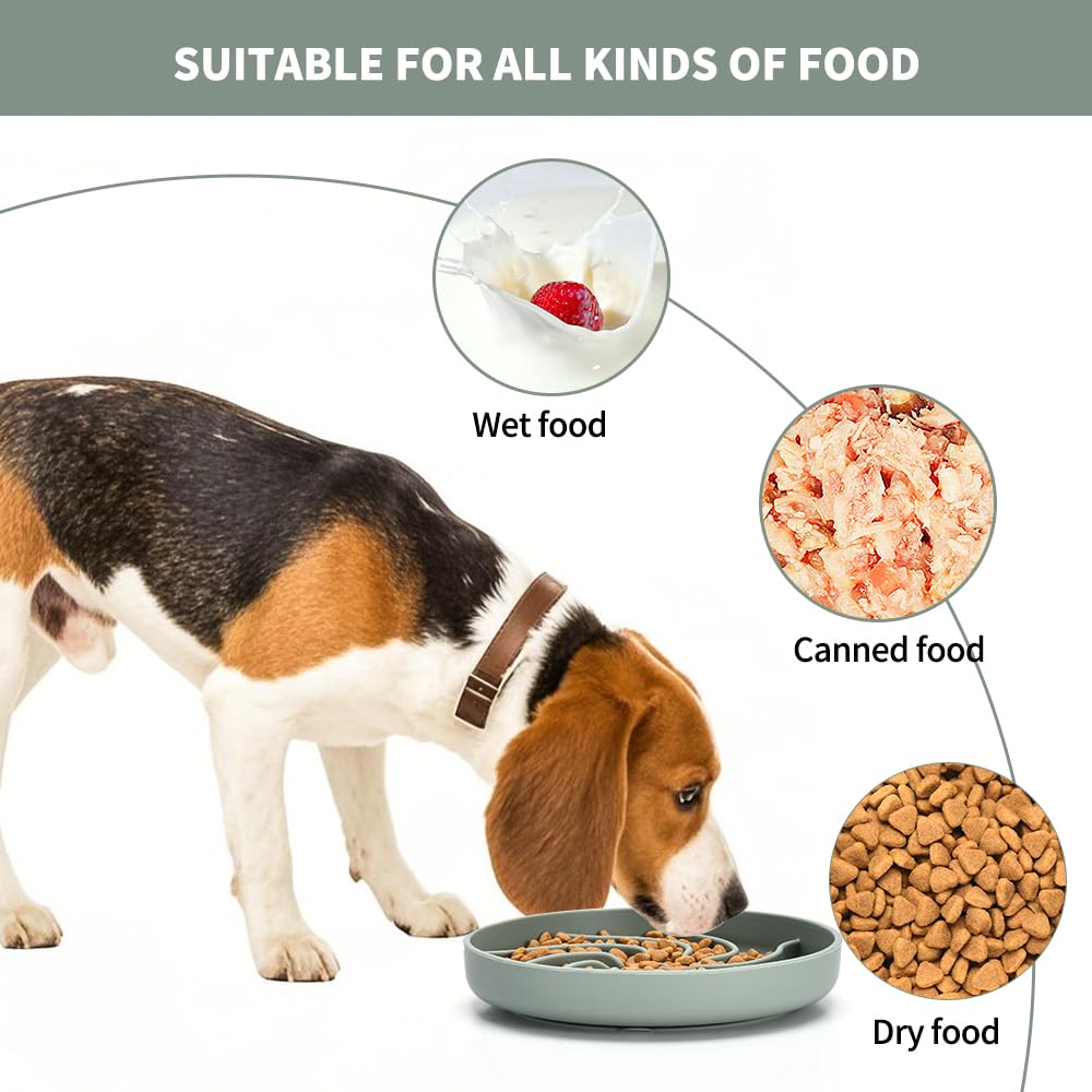 Silicone Slow Feeder Dog Bowls,Puzzle Dog Feeding Bowls with Suction Cups,Healthy Eating,Slow Feeding Anti Slip Design for Small