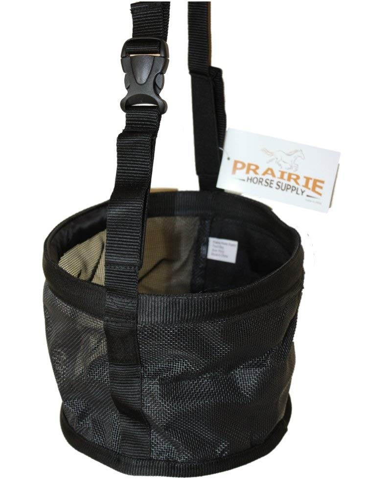 Feed Bag For Horses With Comfort Neck Pad, Heavy Duty Durable Canvas Grain Feedbag, Small Medium Or Large (Pony)