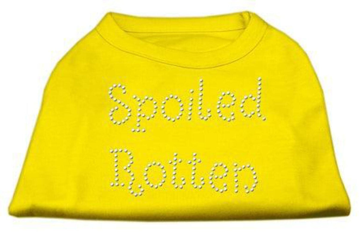 Mirage Pet Products Spoiled Rotten Rhinestone Pet Shirt, Small, Yellow