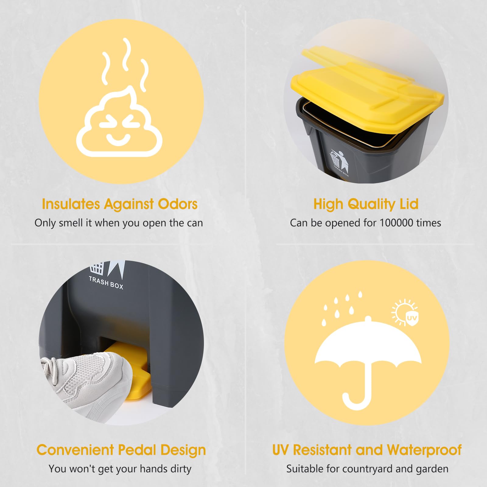 Dog Pooper Scooper, 20L Large Dog Poop Trash Can Outside With Removable Inner Bucket, Poop Trash Can For Dog Outdoors With 90 Wa