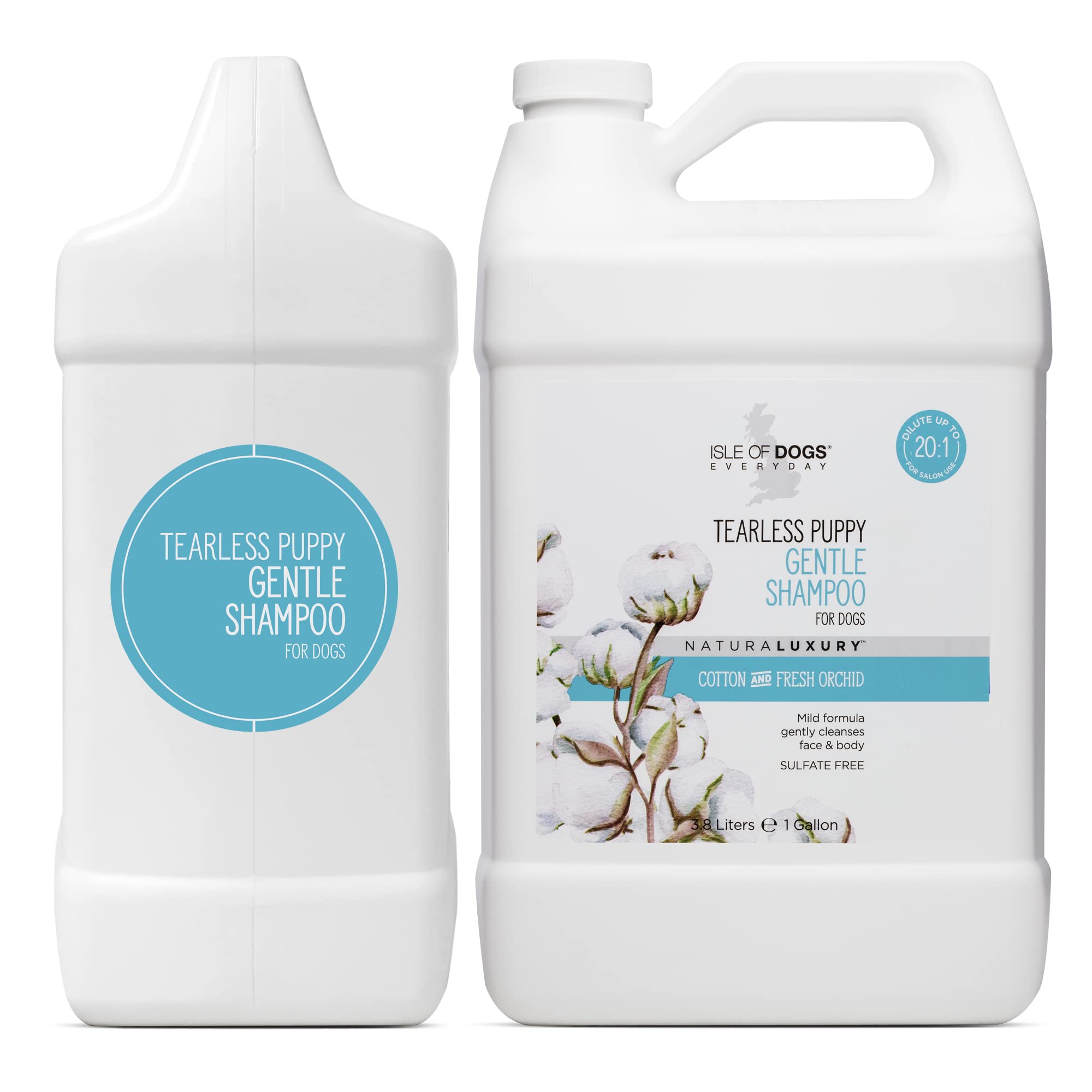 Isle of Dogs - Everyday Natural Luxury Tearless Puppy Shampoo - Cotton + Fresh Orchid - Sulfate & Paraben Free Formula - Gentle