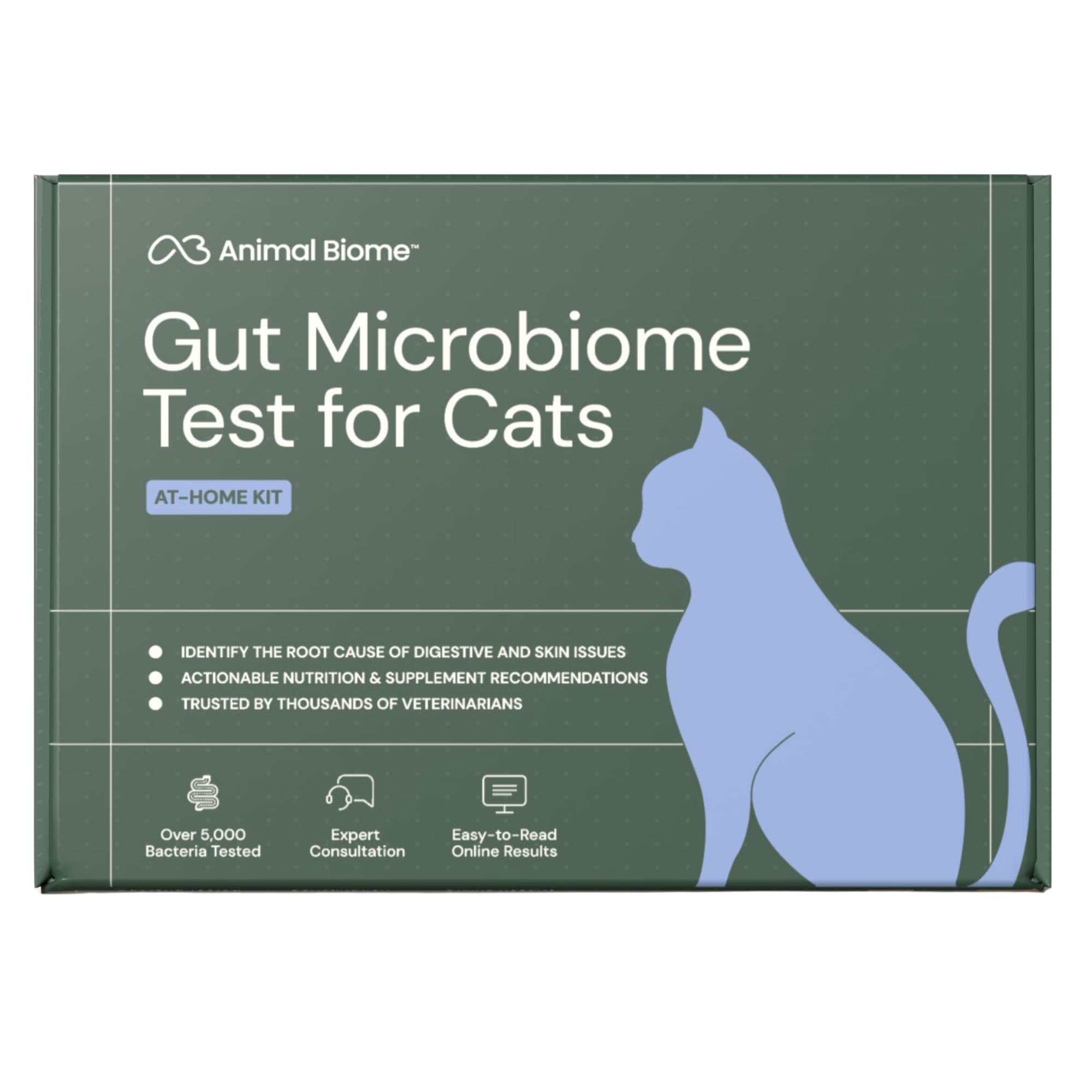 AnimalBiome Cat Gut Health Microbiome Analysis Kit - Kitty Biome Gut Testing Kit, Feline Fecal Analysis for Digestive Issues, Di