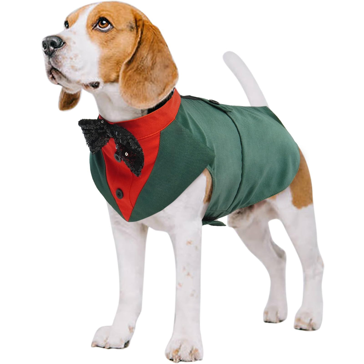 Kuoser Christmas Dog Tuxedo Dog Suit And Bandana Set, Dogs Tuxedo Party Suit, Dog Prince Wedding Bow Tie Shirt Formal Dog Weddin