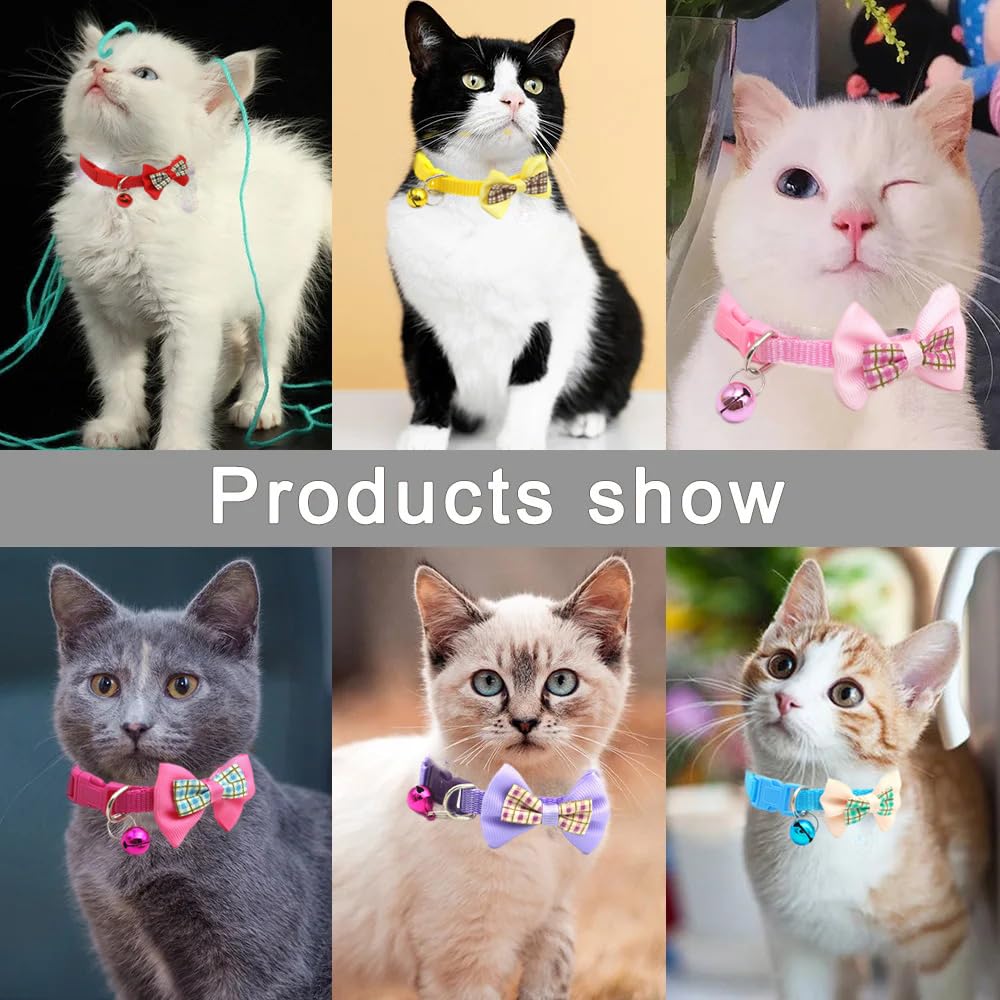 Green Puppy Collar With Bell And Bow Tie, Soft Xs Cat Collars Adjustable Buckle For Xxs Xsmall Extra Small Dogs Female Male Litt