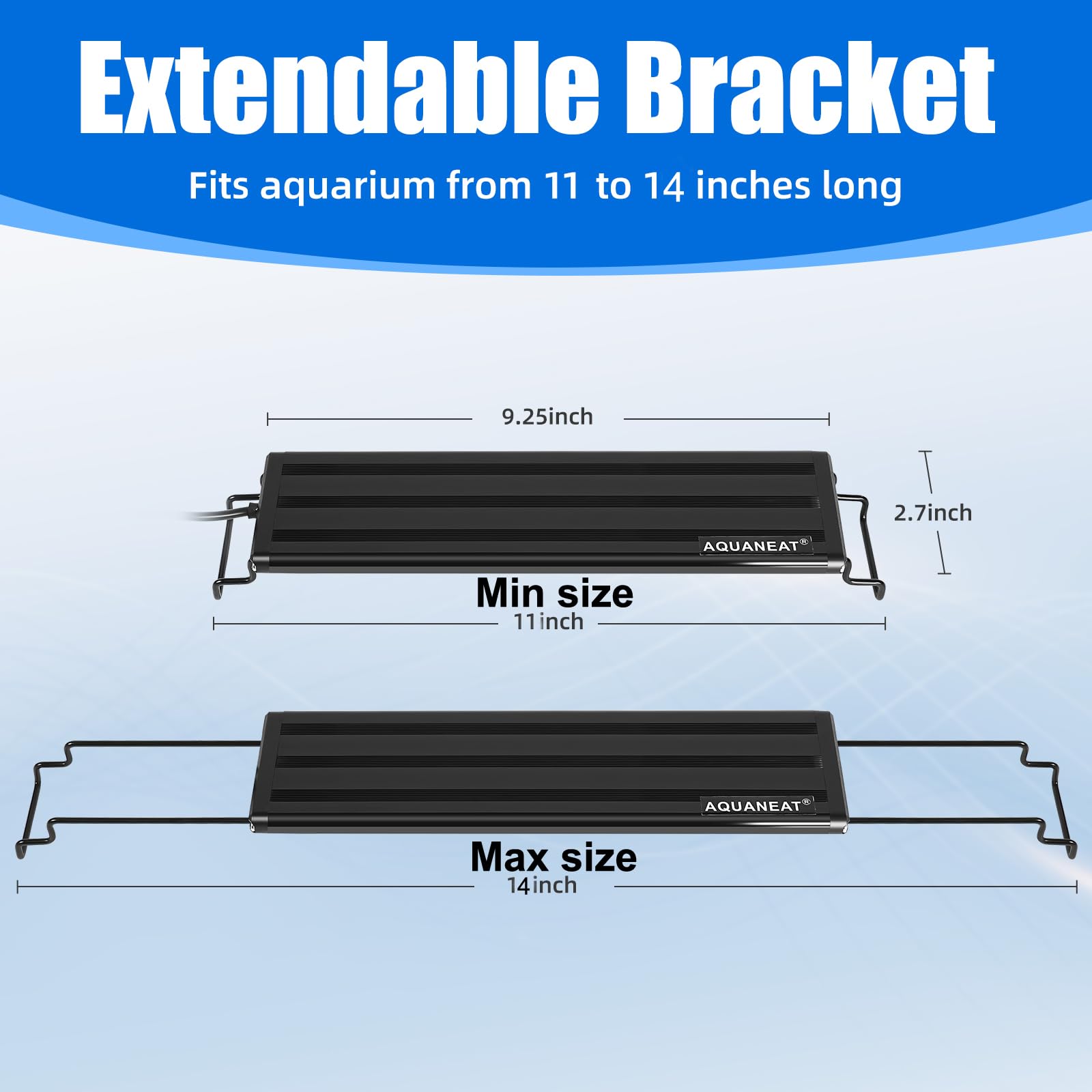 Aquaneat Led Aquarium Light Full Spectrum For 12 Inch To 16 Inch Fish Tank Light Fresh Water Light Multi-Color