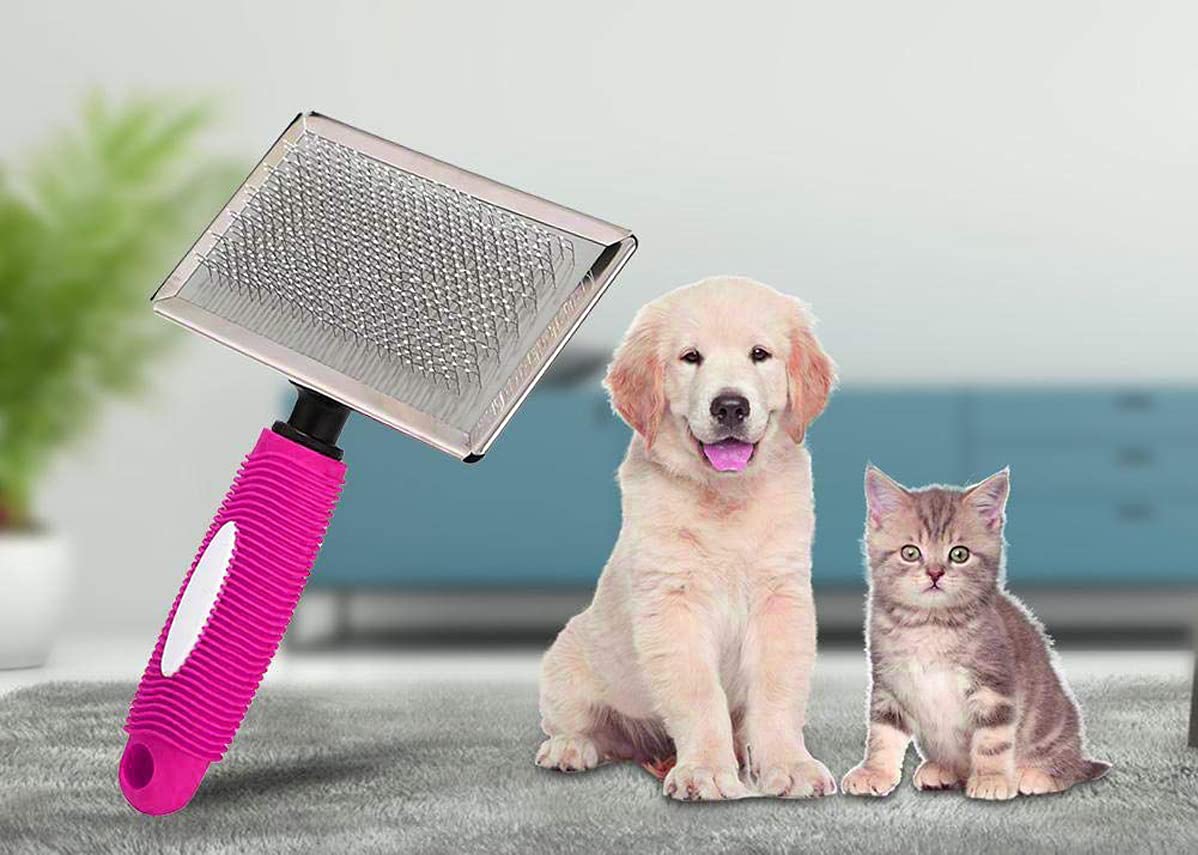 Sage Square Dog Cat Brush, Pet Comb, Pet Grooming Cleaning Slicker Brush For Long Short Hair, Pet Grooming Pin Comb Steel Needle