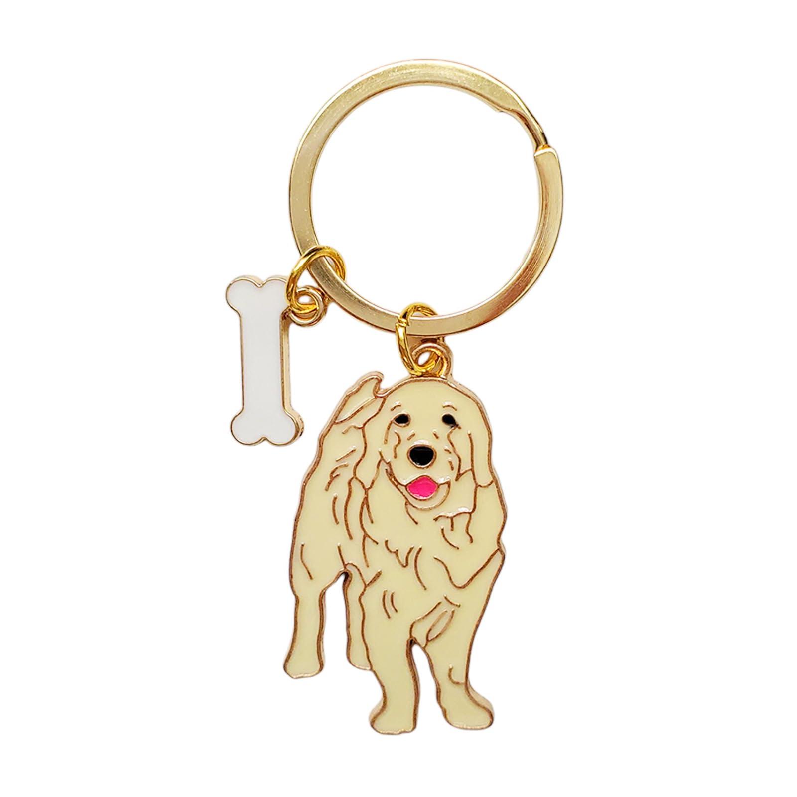 Poyamuse Enamel Dog Pet Keychain - A Heartwarming Memorial And Adorable Accessory Keyring For Dog Lovers-Golden