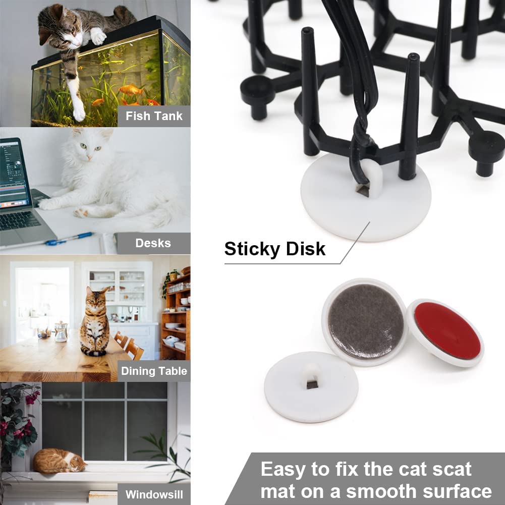 Ley'S Cat Deterrent Mat, Scat Mat For Cats With Spikes, Cat Repellent Indoor Furniture, Outdoor Garden Fence Animal Barrier, 12 Pack/Set