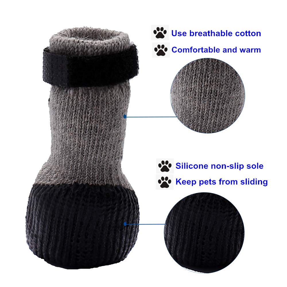 Ablepet Dog Boots Waterproof Shoes Breathable Socks, With Anti-Slip Sole And Adjustable Magic Tape All Weather Protect Paws Only Fit For Small Dog(4Pcs)(Black, M)