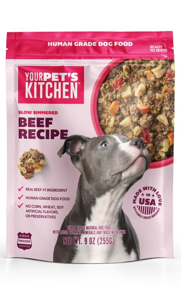 Your Pets Kitchen Wet Dog Food, Slow Simmered Beef Recipe - Human Grade, USDA Process Verified | Complete & Balanced for Adult 