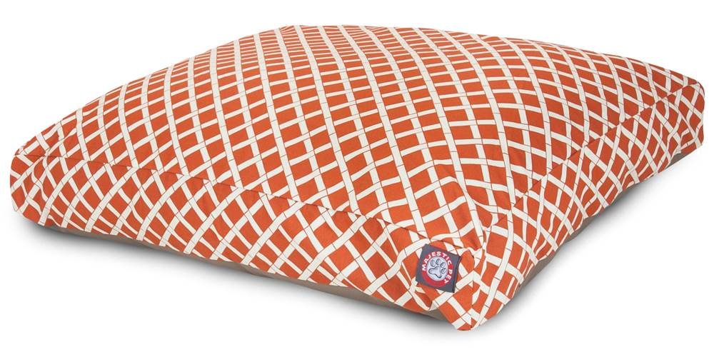 Burnt Orange Bamboo Large Rectangle Indoor Outdoor Pet Dog Bed With Removable Washable Cover By Majestic Pet Products