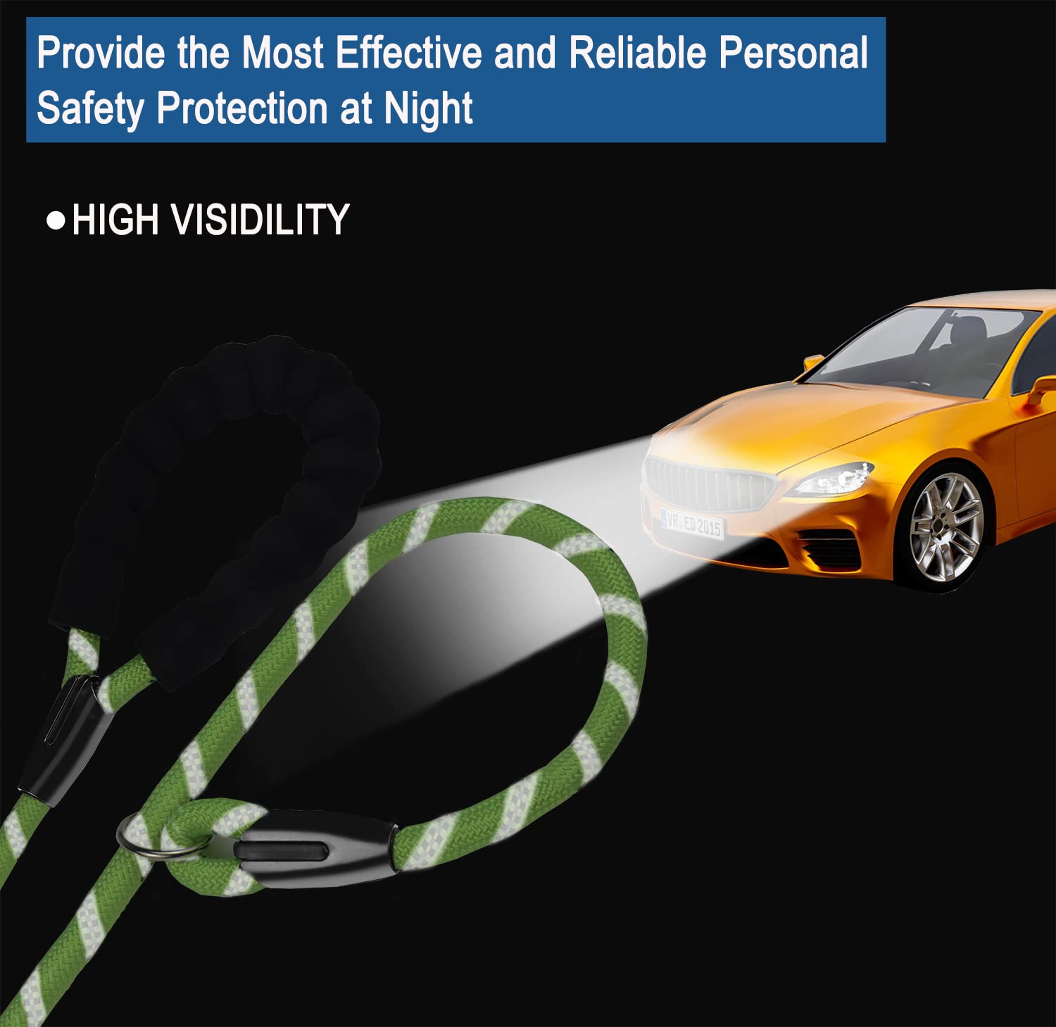 6 Ft Dog Leash, Heavy Duty Rope Dog Leashes, Strong Training Dogs Leash With Comfortable Padded Handle And Highly Reflective Thr