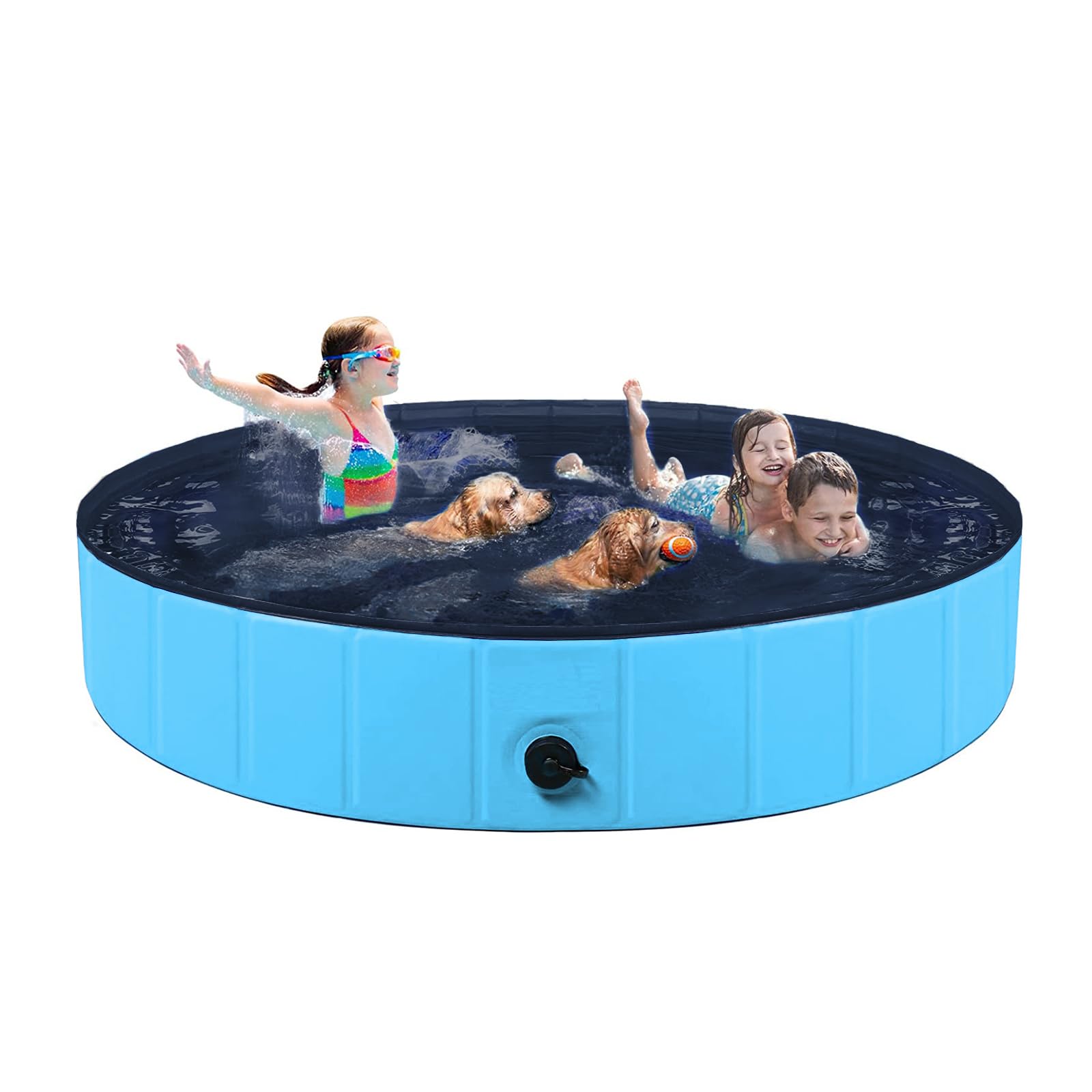 Dog Pool Foldable Pet Pool Large Dog Swimming Pool Pet Swimming Pool Pvc Non-Slip Pool For All Kinds Of Pets 63-12In