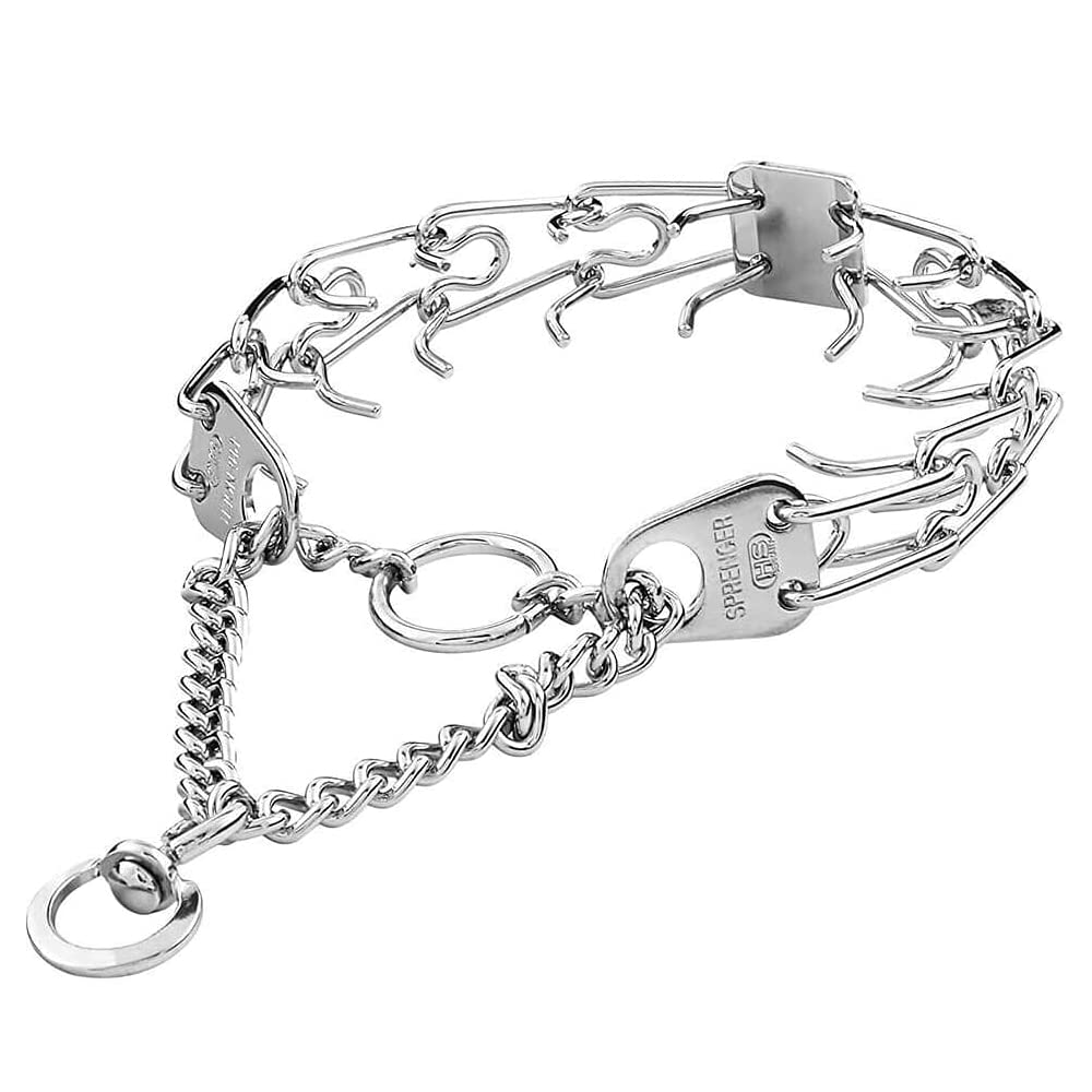 Herm Sprenger Heavyweight Prong Collar 25' Long For Necks Of Up To 22', Chrome Plated Steel