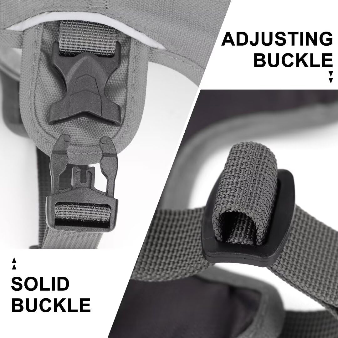 Beirui Escape Proof Dog Harness For Small Medium Large Dogs, Reflective Dog Harness No Pull With Padded Handle, Waterproof Dog Harness For Daily Walking Training (Gray,Chest 13-27'')