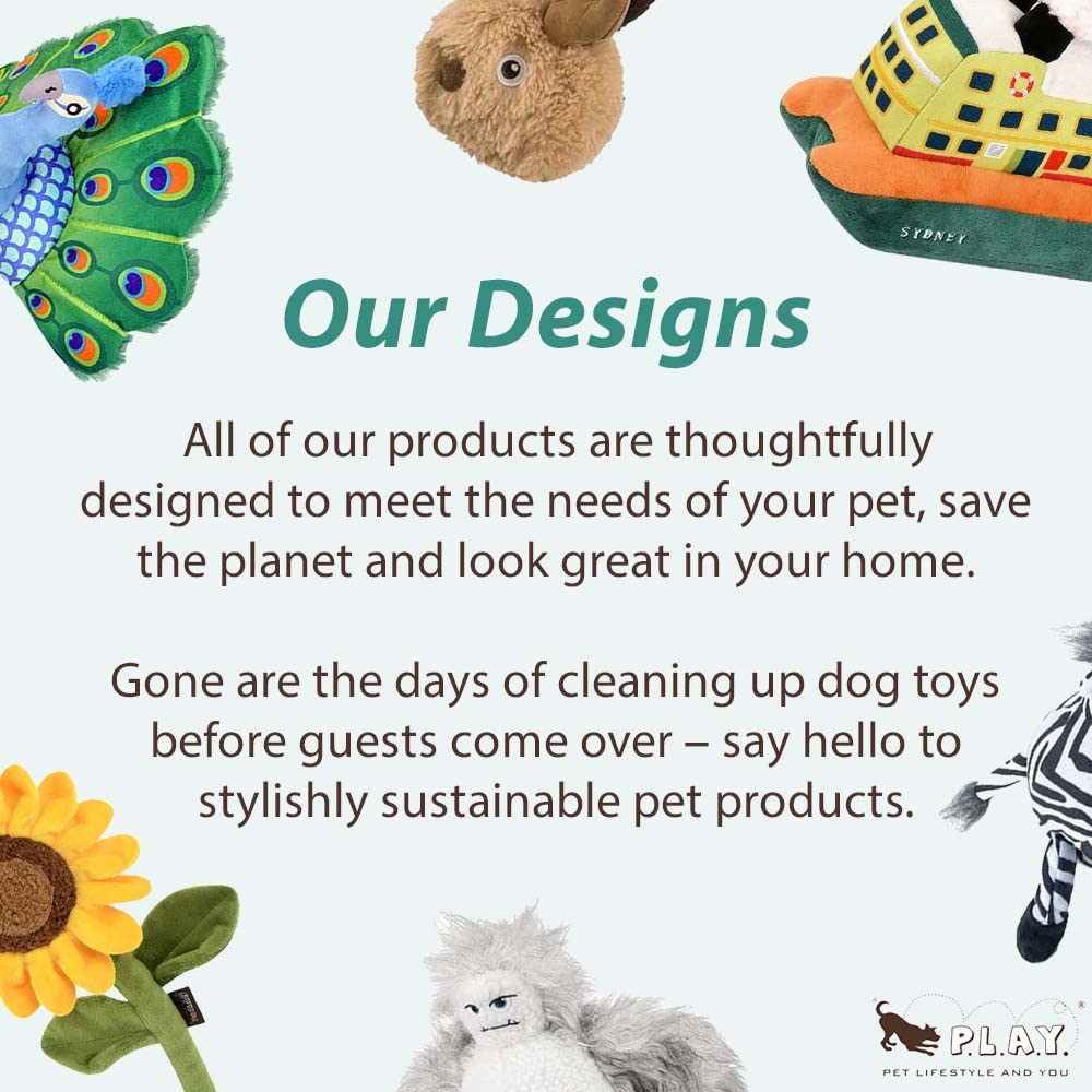 P.L.A.Y. Cute Plush Dog Toys - Puppy Love Themed Durable Giggle Stick Chew Toy, Great For Puppies & All Size Dogs - Machine Wash