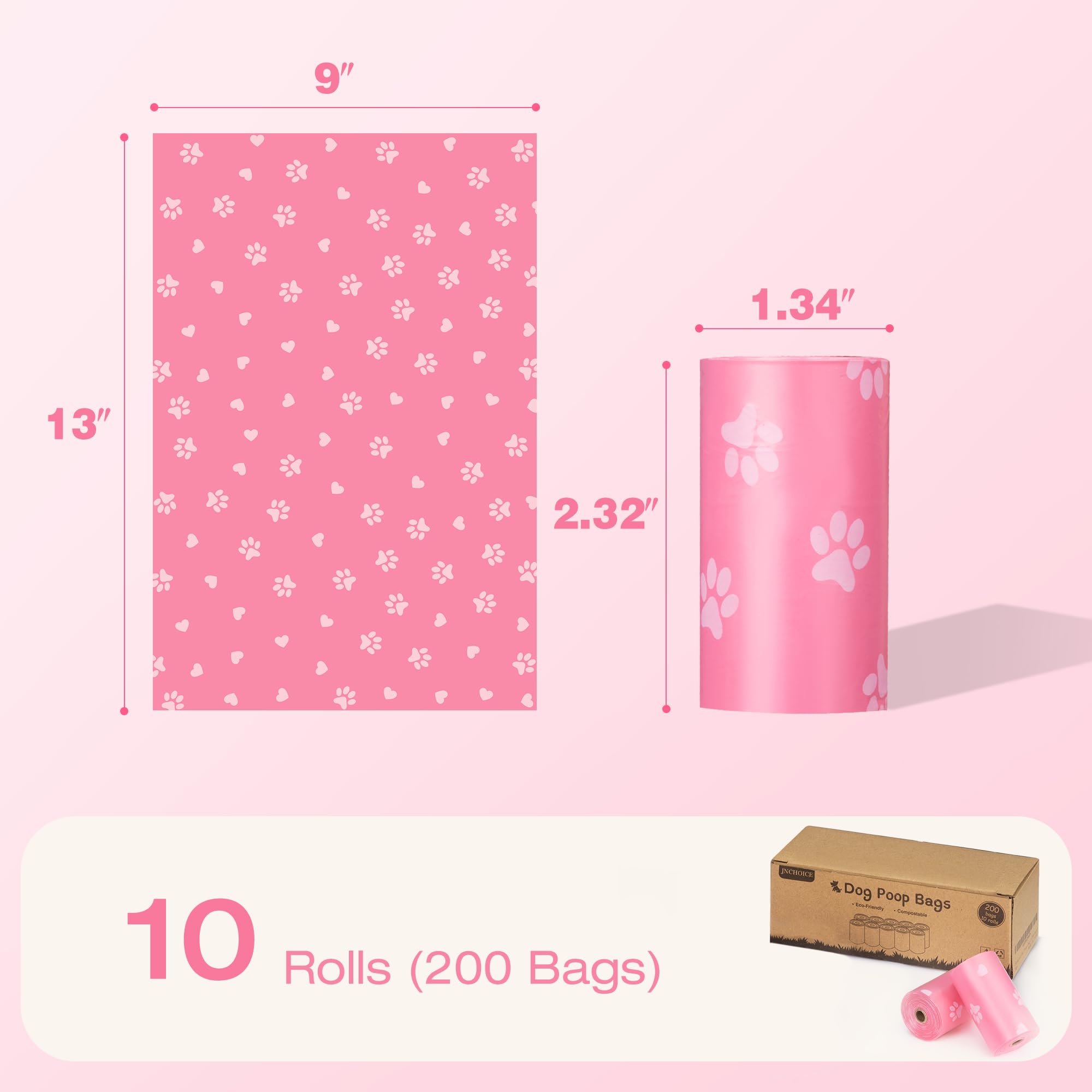 200 Counts Dog Poop Bags, Leak Proof, Extra Thick And Strong Pet Waste Bags For Dog Walking And Cat Litter