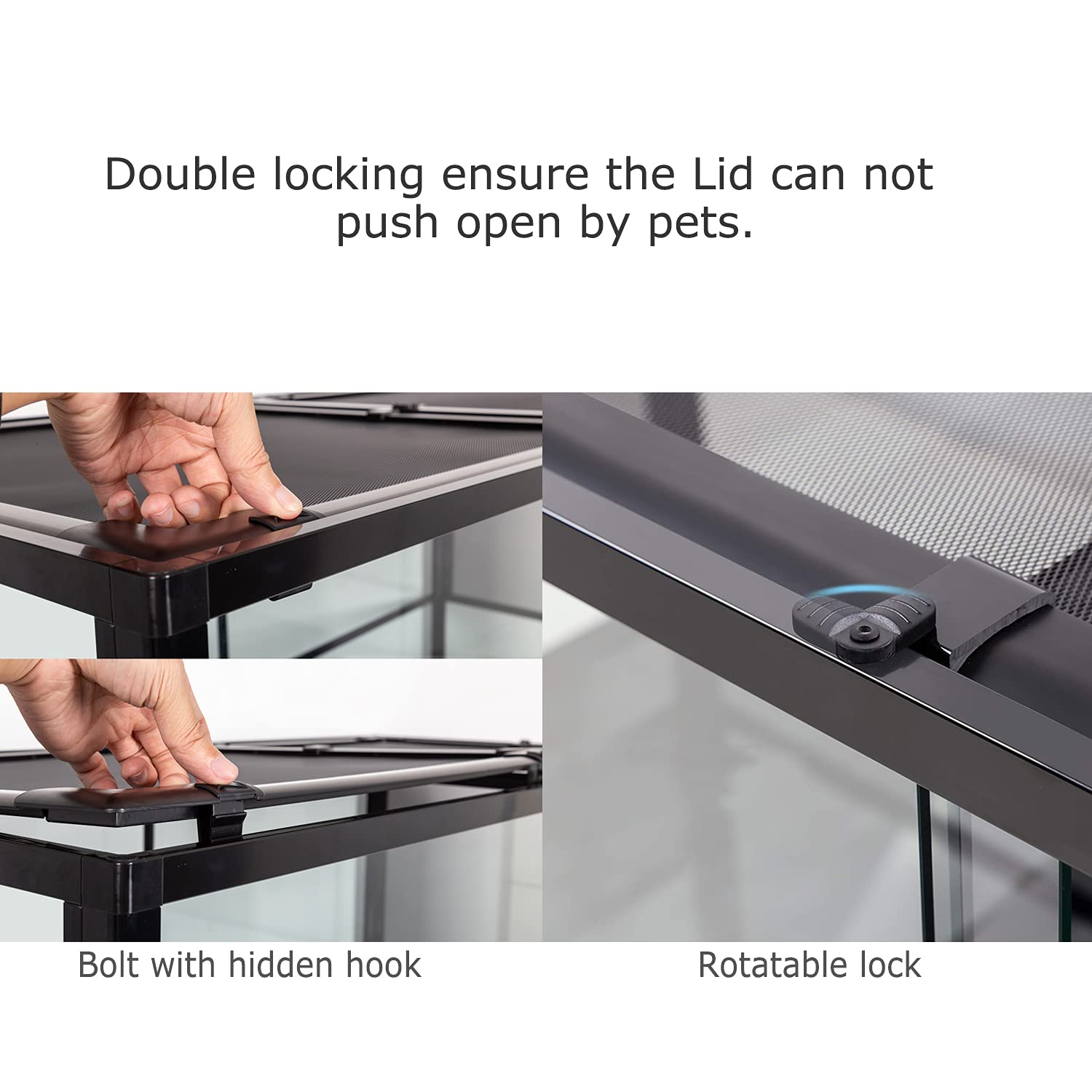 Wacool Tempered Glass 40 Gallon Reptile Tank, Front Opening Reptile Terrarium 30 X 18 X 18 For Bearded Dragon Gecko Lizard