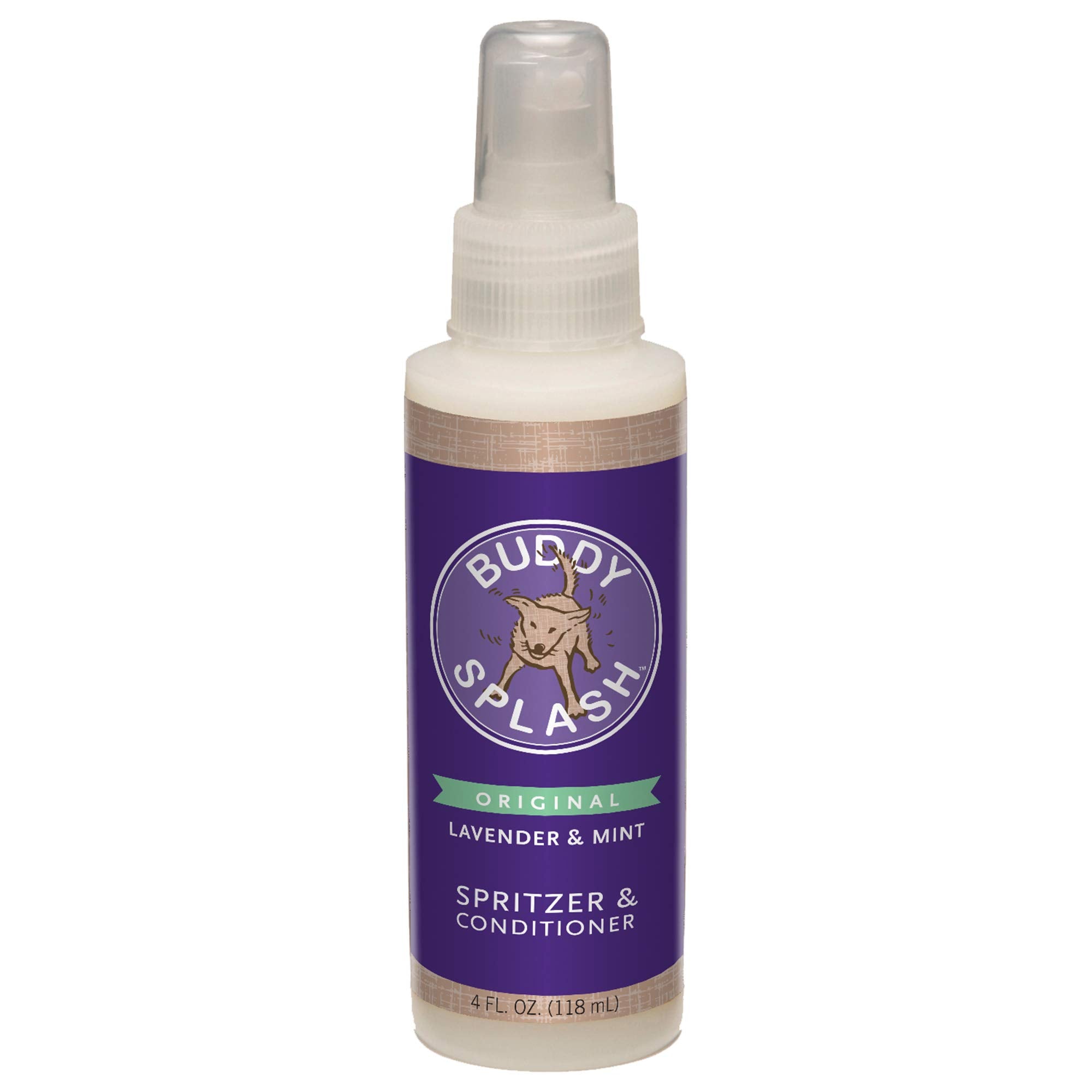 Buddy Splash Spritzer & Conditioner For Dog Grooming, Lavender & Mint, 4 Oz. Bottle