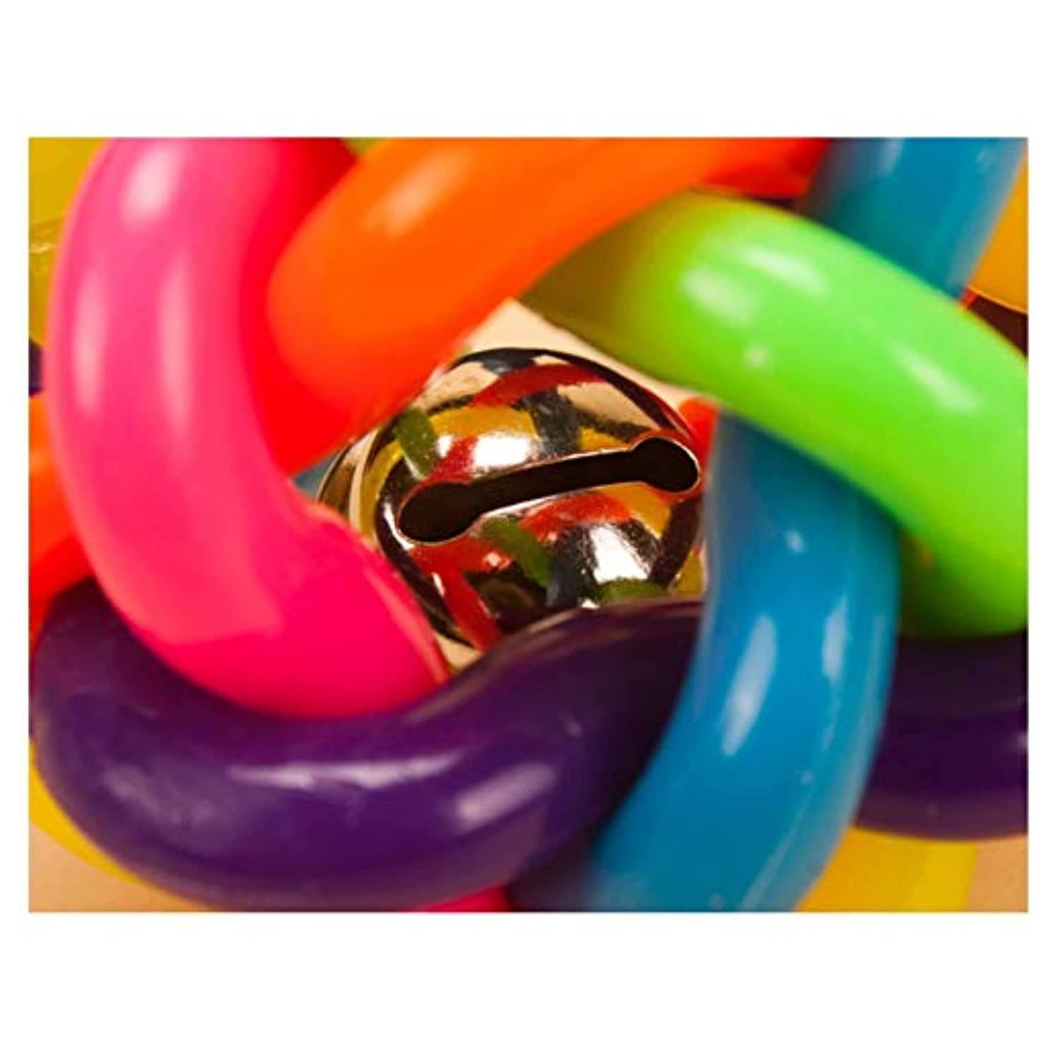 Dog Trust Multi Colour Rubber Ring Ball(Pack Of1)/ Knot Ball With Bell, For Puppy And Kitten