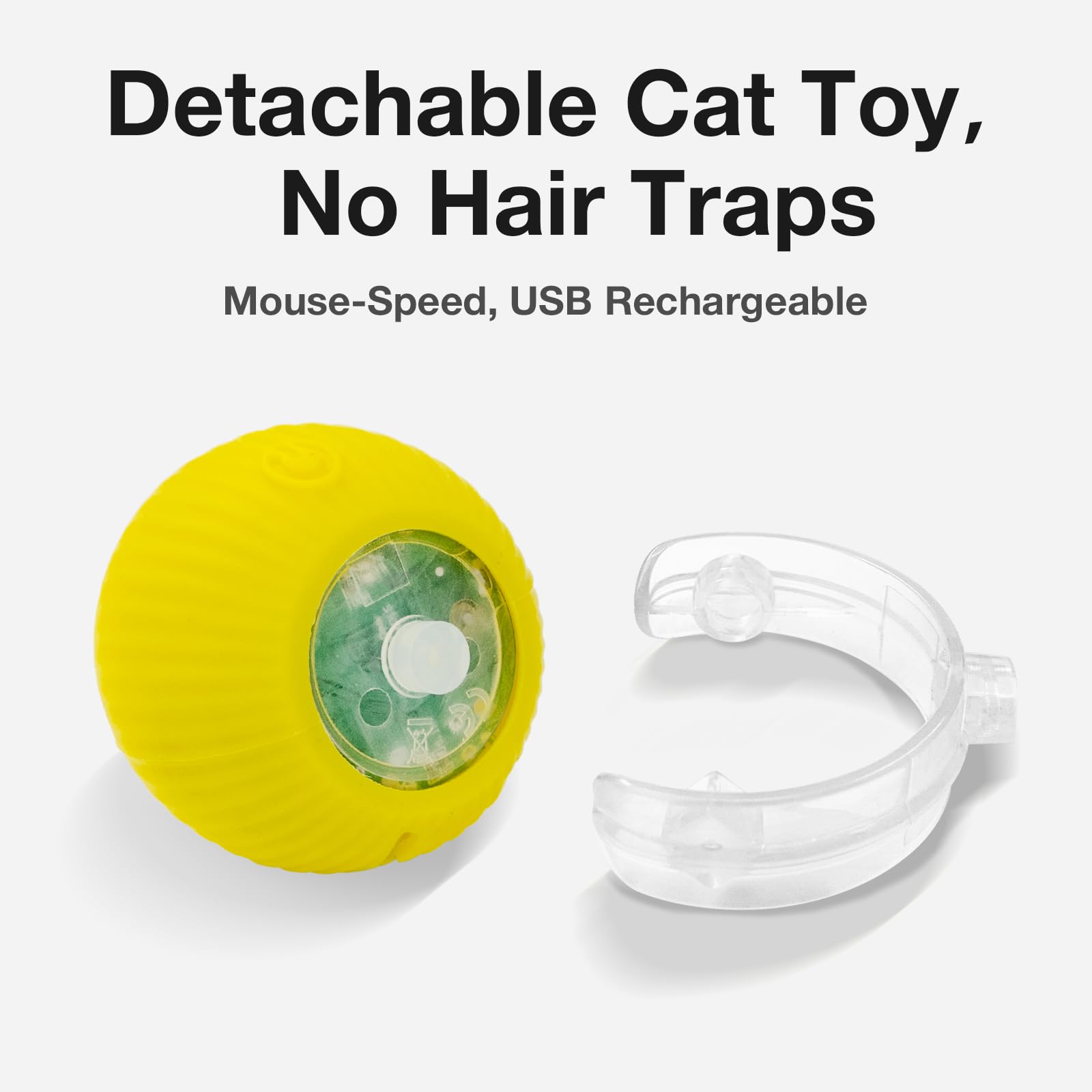 Yopoll Interactive Cat Ball Toy For Indoor Cats, Electric Cat Rolling Moving Ball With Feather Tail, Smart Chase Kitty Cats Toys