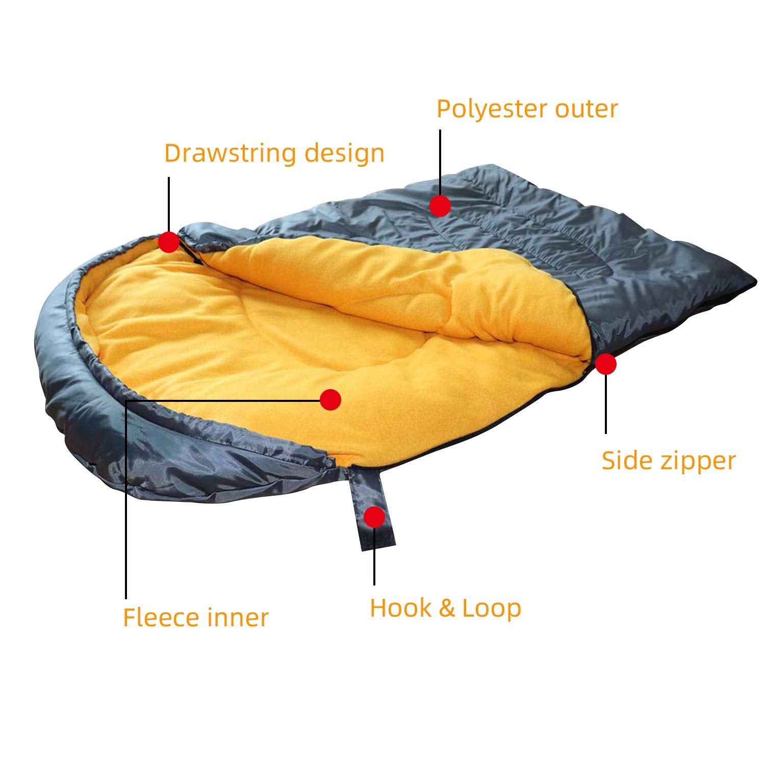 Kudes Dog Sleeping Bag Waterproof Warm Packable Dog Bed With Storage Bag For Indoor Outdoor Travel Camping Hiking Backpacking (43''Lx27''W)
