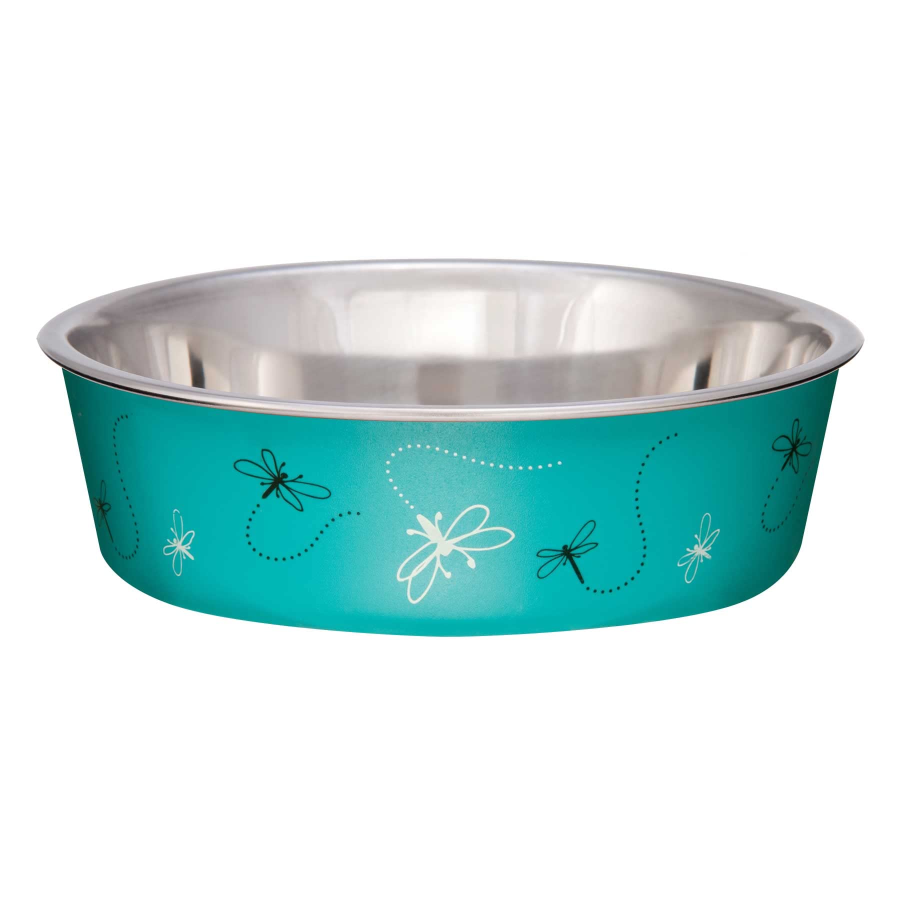 Loving Pets Bella Bowl Designer & Expressions Dog Bowl, Small, Dragonfly, Turquoise