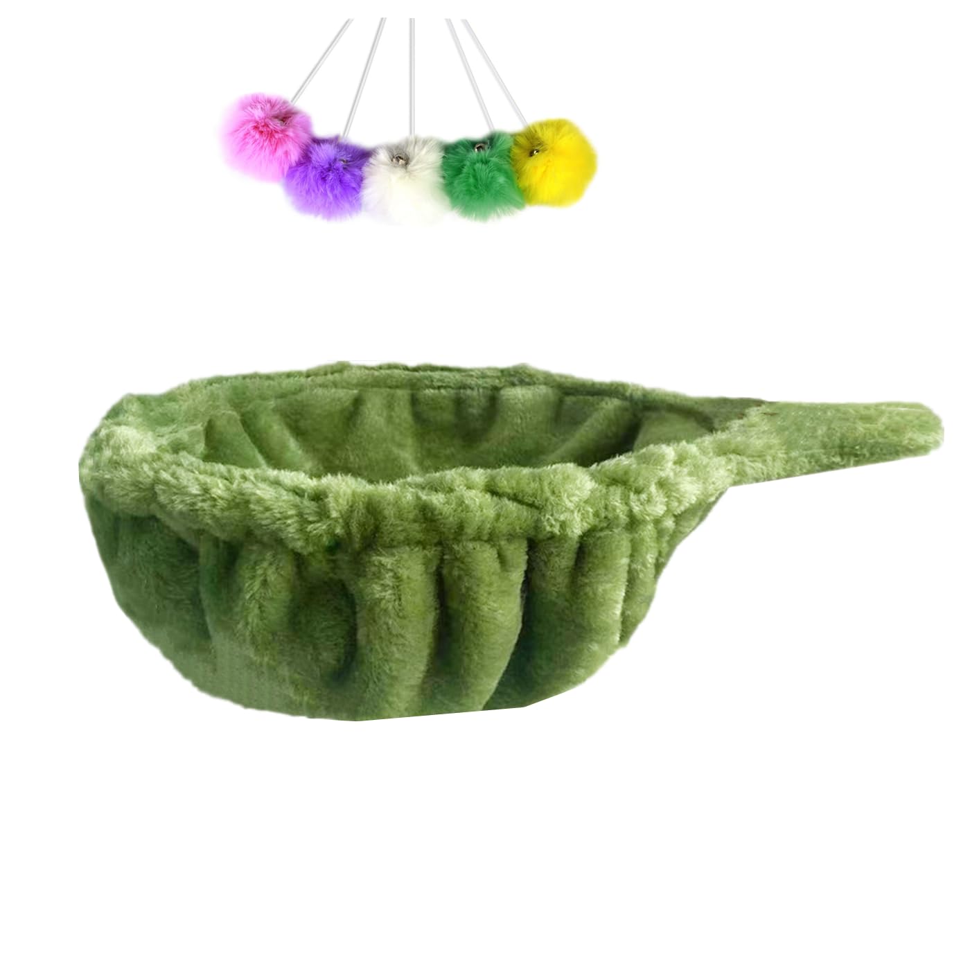 Shengocase 14.6'' Green Nest Basket Lounger Hammock Bed For Cat Tree Tower Replacement, 5-Pack Hanging Toys, Cat Tree Accessorie