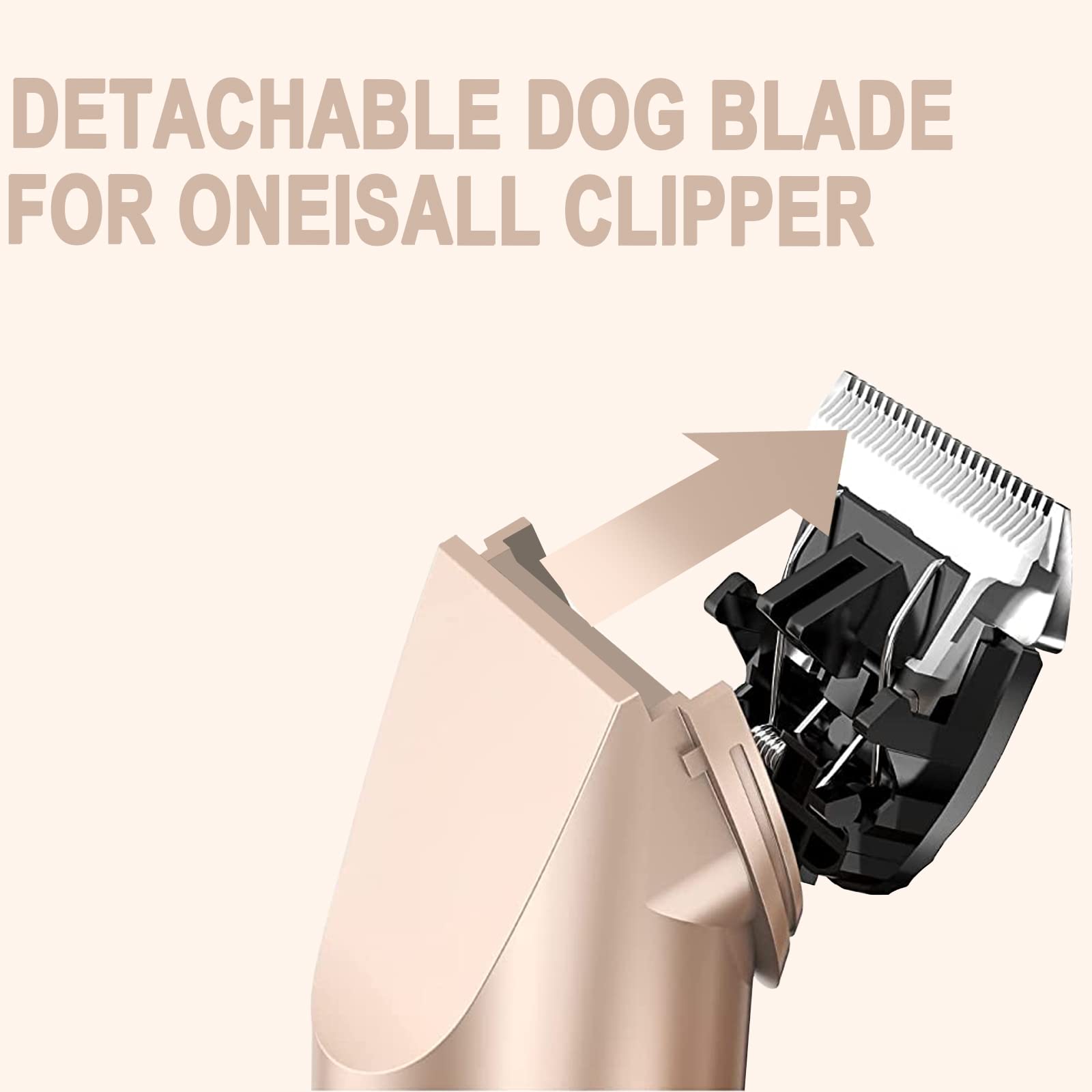 Dodaer 2 Pack Replacement Blade Compatible With Oneisall Low Noise Dog Clippers, Made Of Ceramic Blade & Stainless Steel Blade