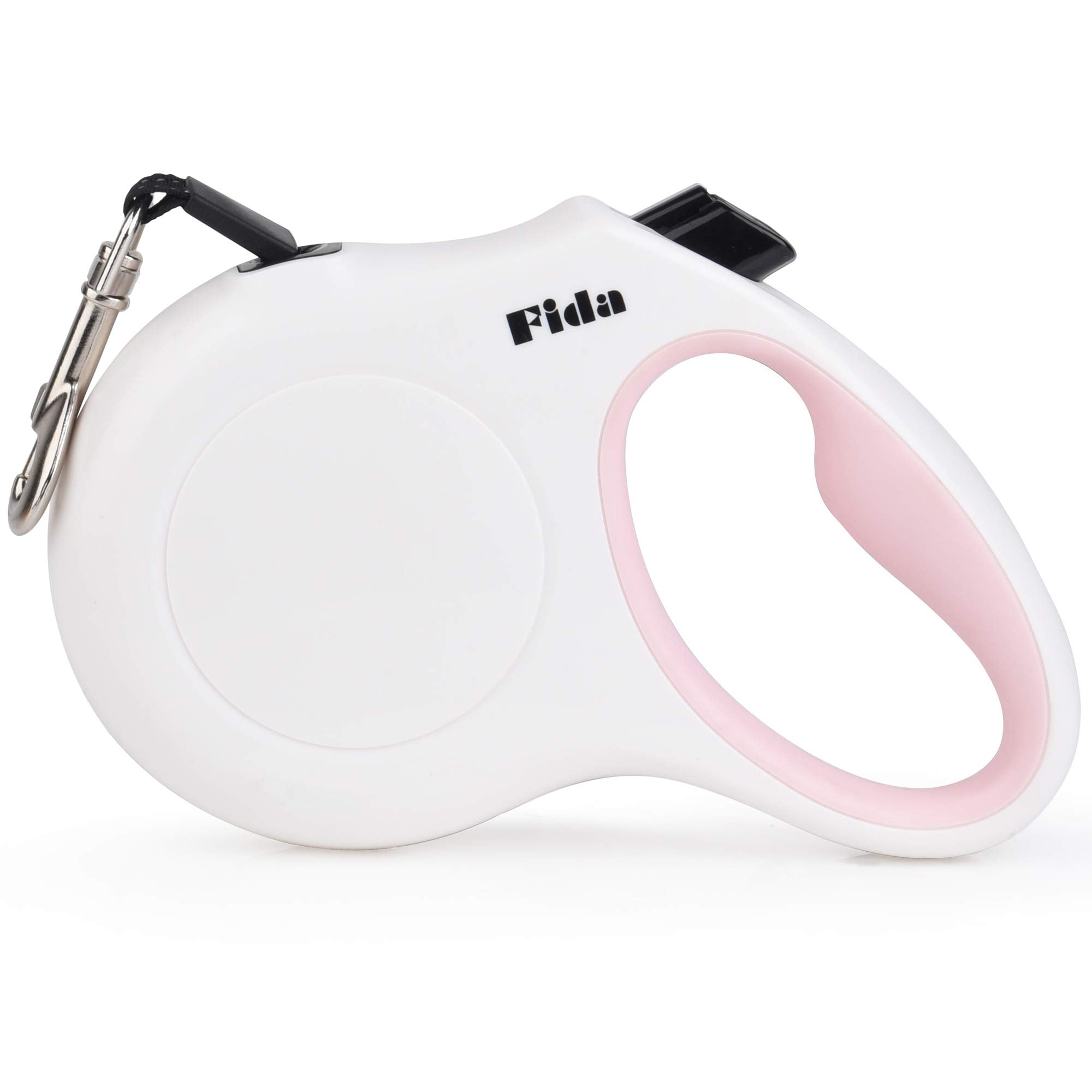 Fida Retractable Dog Leash, 16 Ft Dog Walking Leash For Medium Dogs Up To 44Lbs, Tangle Free, White & Pink
