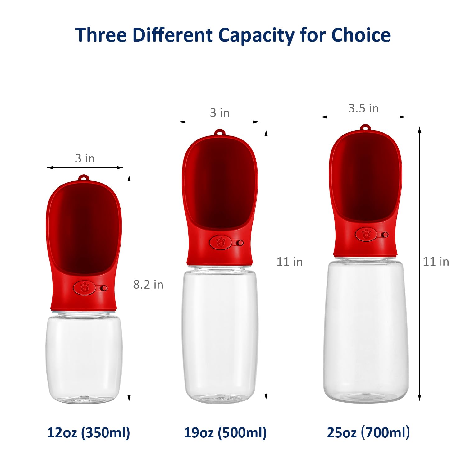 WePet Portable Dog Water Bottle with Food Container, 12 OZ + 6 OZ, Leak Proof Puppy Water Dispenser with Drinking Feeder for Pet