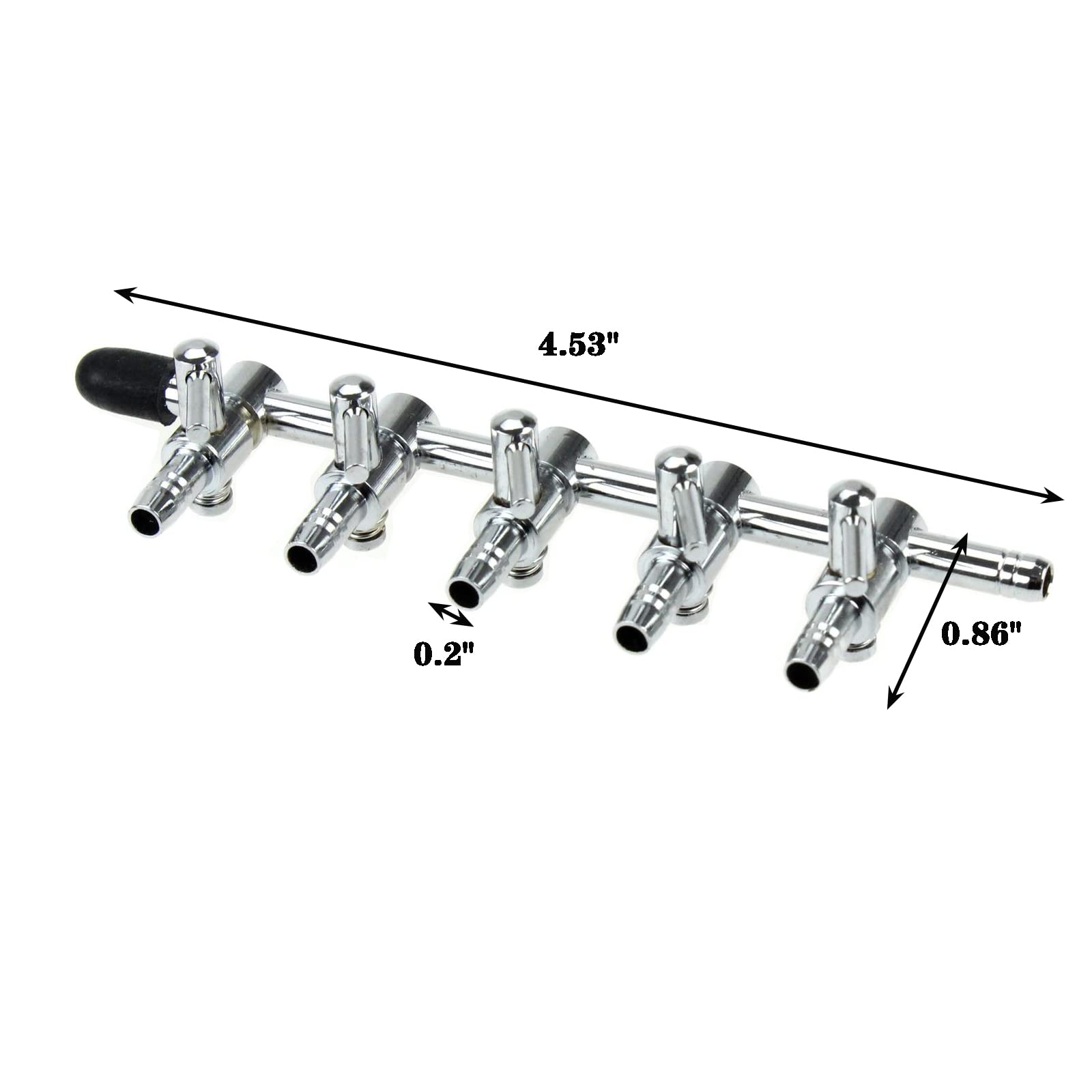 Aquaneat Aquarium Control Valve, Fish Tank Air Valve, Metal Stainless Steel Gang Valve, Air Flow Distributor Splitter For Air Pump (Large 5 Way)