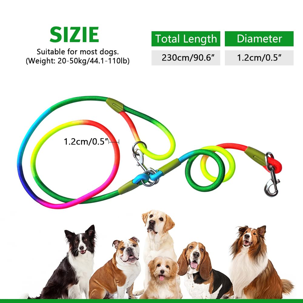 Pawstrip Hands Free Dog Leash Waist & Crossbody Rope With Slip Lead Durable For 2 Dogs Nylon Reflective Heavy Duty Hiking Bungee Leash For Small Large Dogs (Orange)