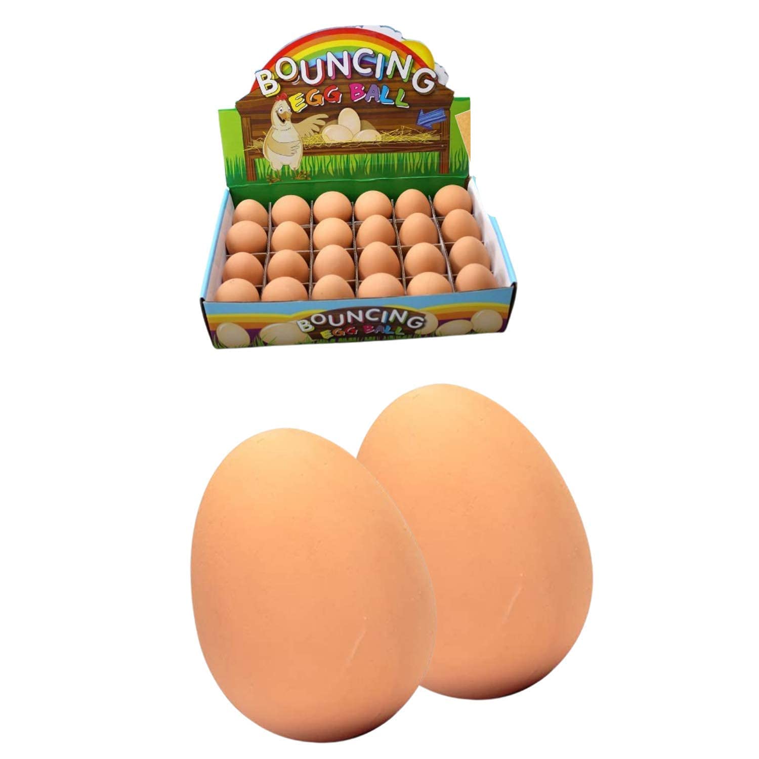 DOGTOWN Easter NonToxic Rubber Bouncing Egg Ball Toy for Puppies (Set of 3)  Small, Brown, Dog Toy