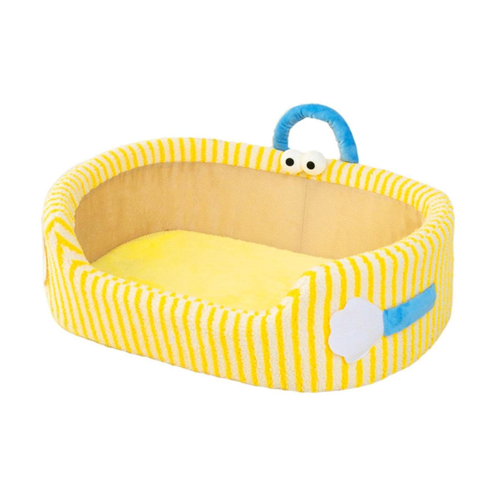 HEAVENGLOW Orthopedic Dog Bed Small Dog Removable Cover Plush Sofa NonSlip Bottom Easy to Clean Yellow 42 * 30cm