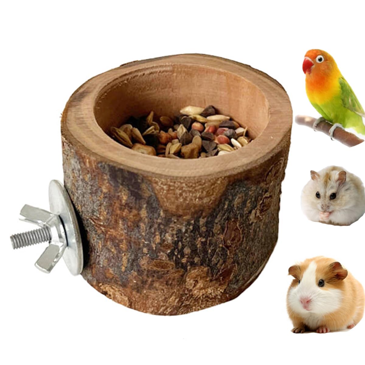 TANOMA Small Bird Feeding Dish Cups, Removable Pet Food Bowl for Cage, Parrot Feeding Bowls for Finches Lovebirds Budgie Cockati
