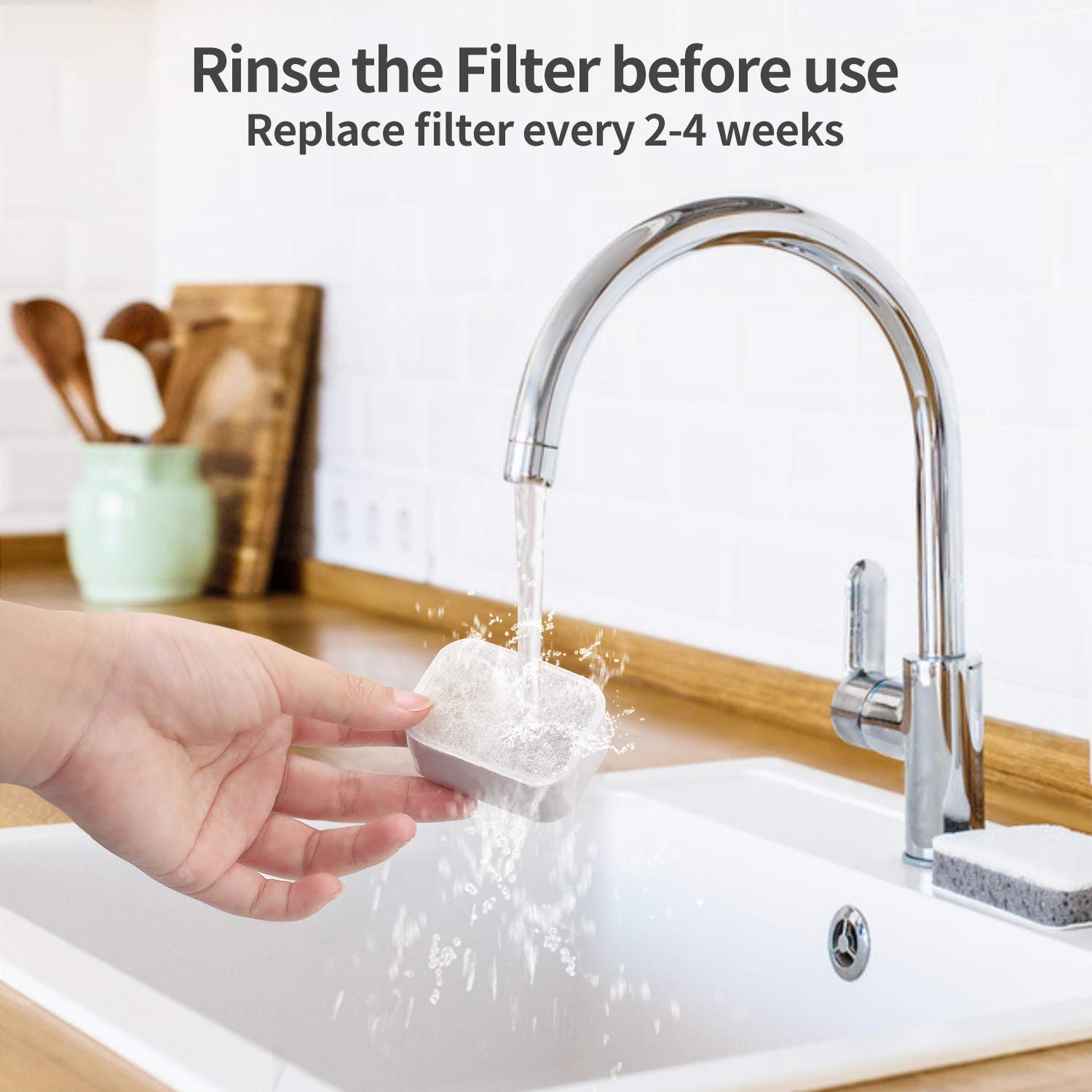 Ceramic Cat Water Fountain Replacement Filters, 16 Pack Pet Fountain Replacement Filters And 4 Pack Foam Filters For Tritone/Fiu