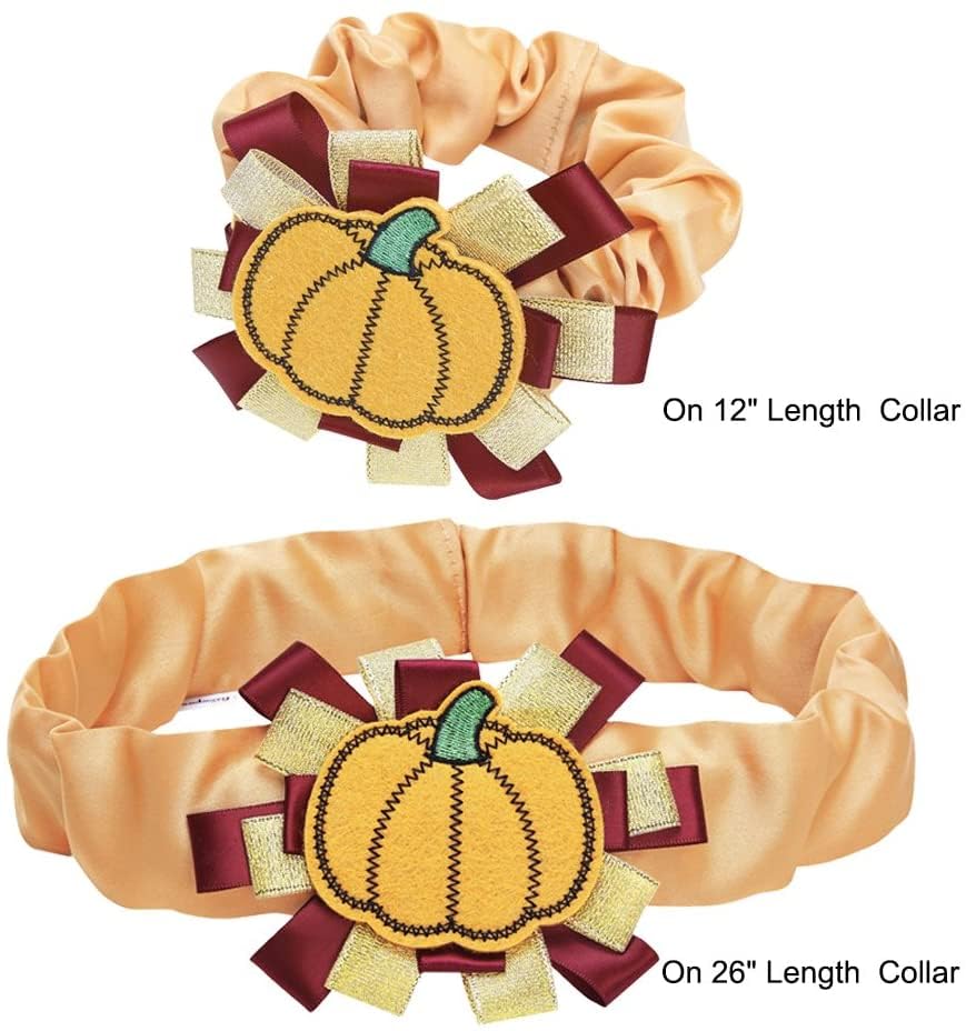 Blueberry Pet Thanksgiving Fall Charm Pumpkin Dog Collar Cover, Festive Accessory for Small to Large Dog Collars, Perfect for Do