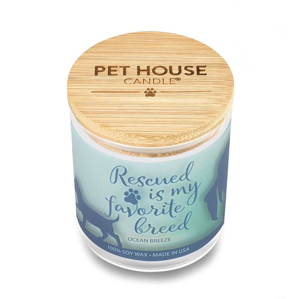One Fur All Pet Lovers Candle - Ocean Breeze - Pet Odor Eliminator - Non-Toxic - Eco-Friendly
