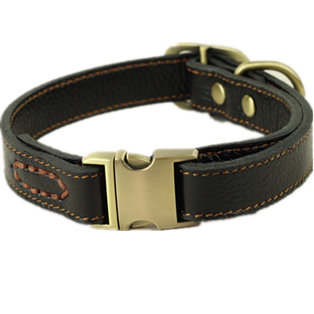 Chede Luxury Real Leather Dog Collar- Handmade For Medium Dog Breeds With The Finest Genuine Leather Collar That Is Stylish,Soft