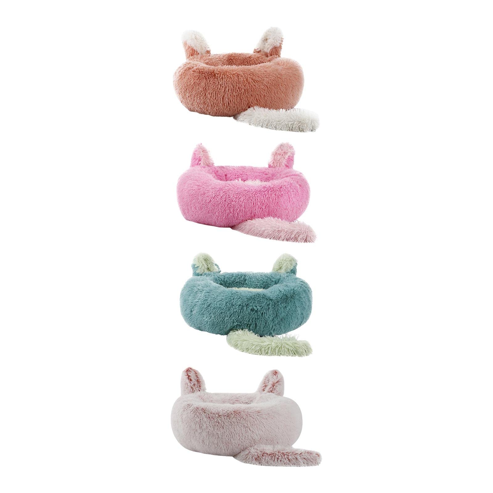 Enakshi Plush Cats Warm House Nonslip Bottom Pet Blanket Bed for Puppy Indoor Cats Light Orange 70cm |Pet Supplies | Cat Supplie